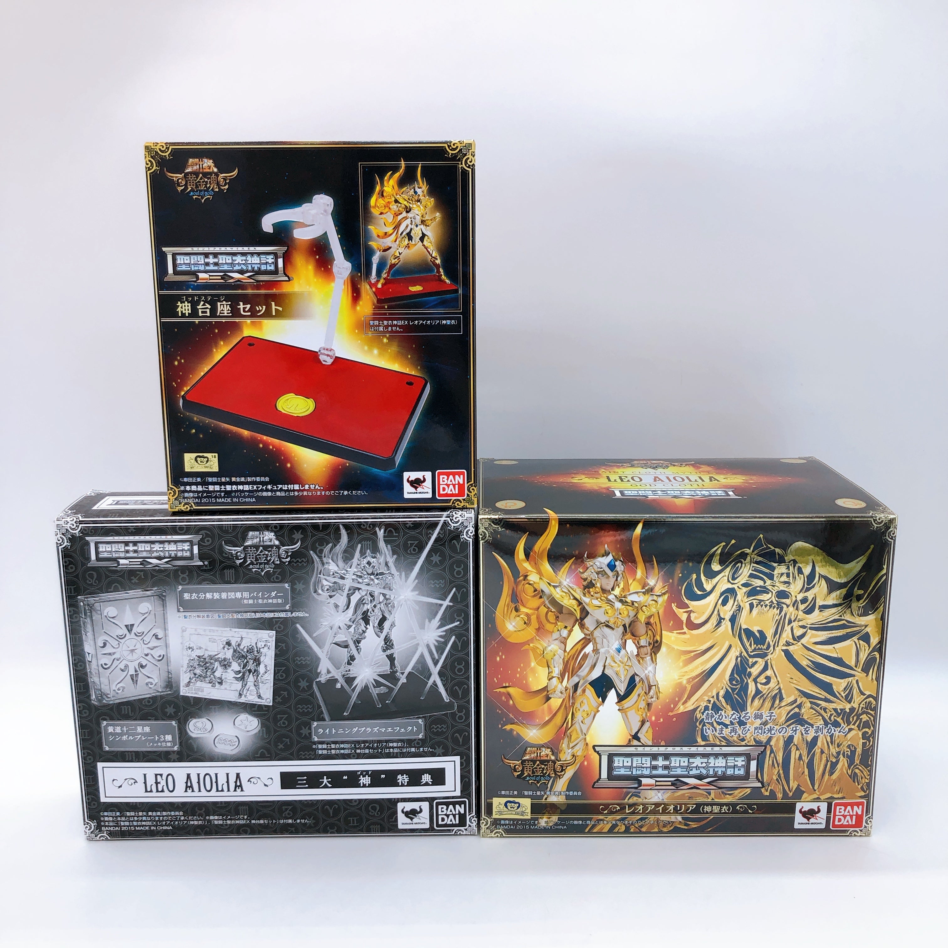 (W/Bonus) Saint Seiya LEO AIOLIA & God Base Stand SET Myth Cloth EX Figure