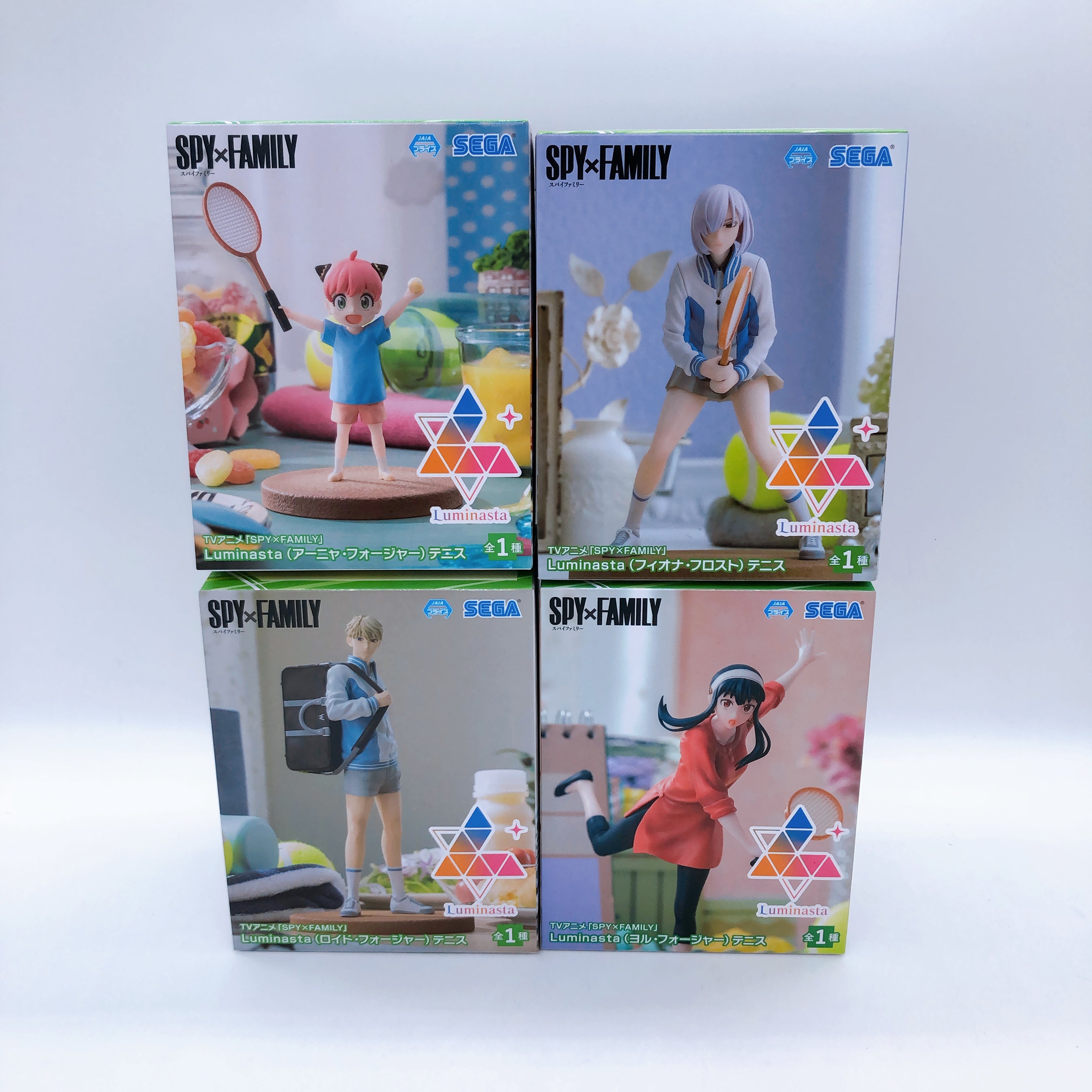 SPY x FAMILY Anya Loid Yor Fiona Tennis Luminasta Figure SET of 4 Japan Sealed