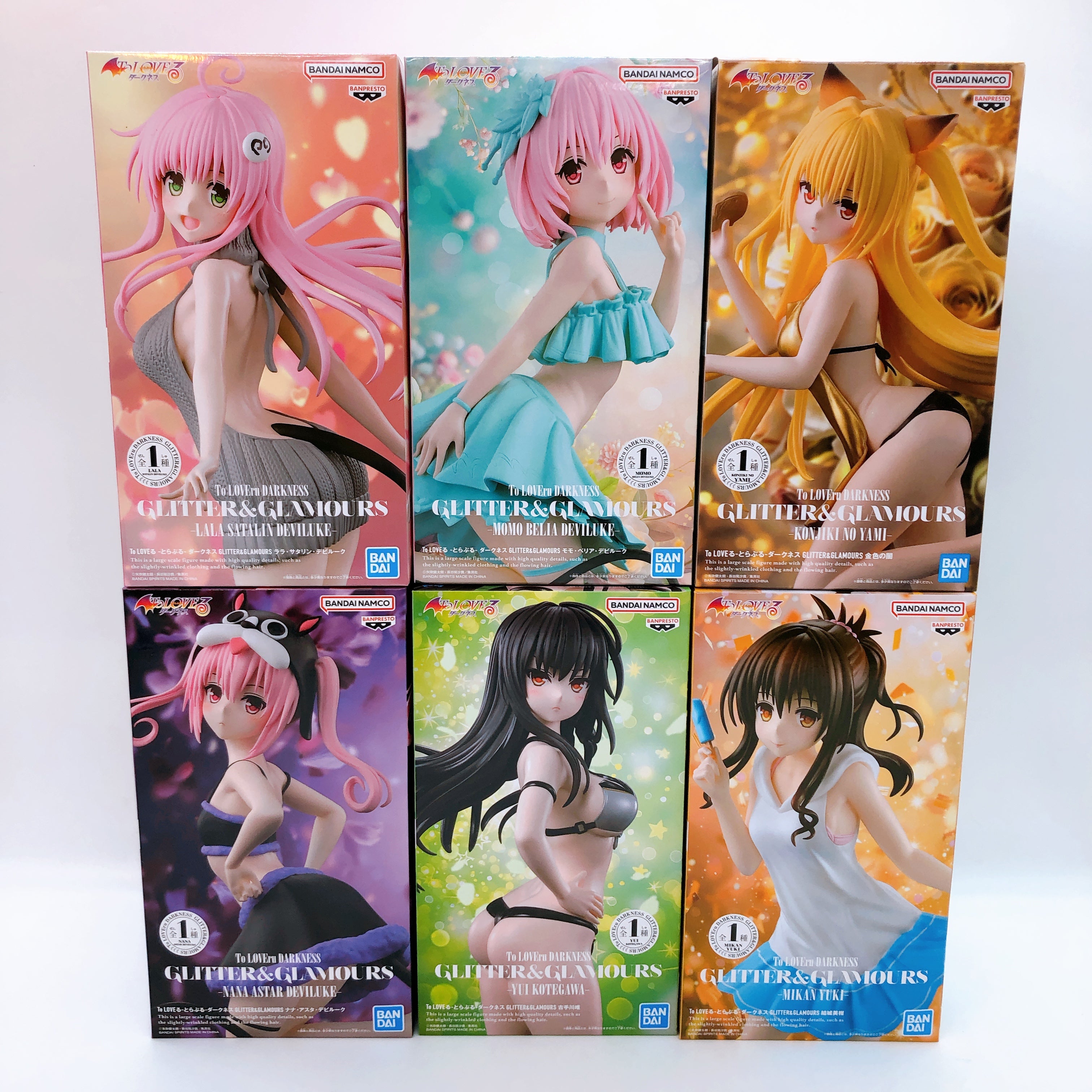To Love Ru GLITTER & GLAMOURS Figure Set of 6 Lala Nana Momo Yui Yami Mikan