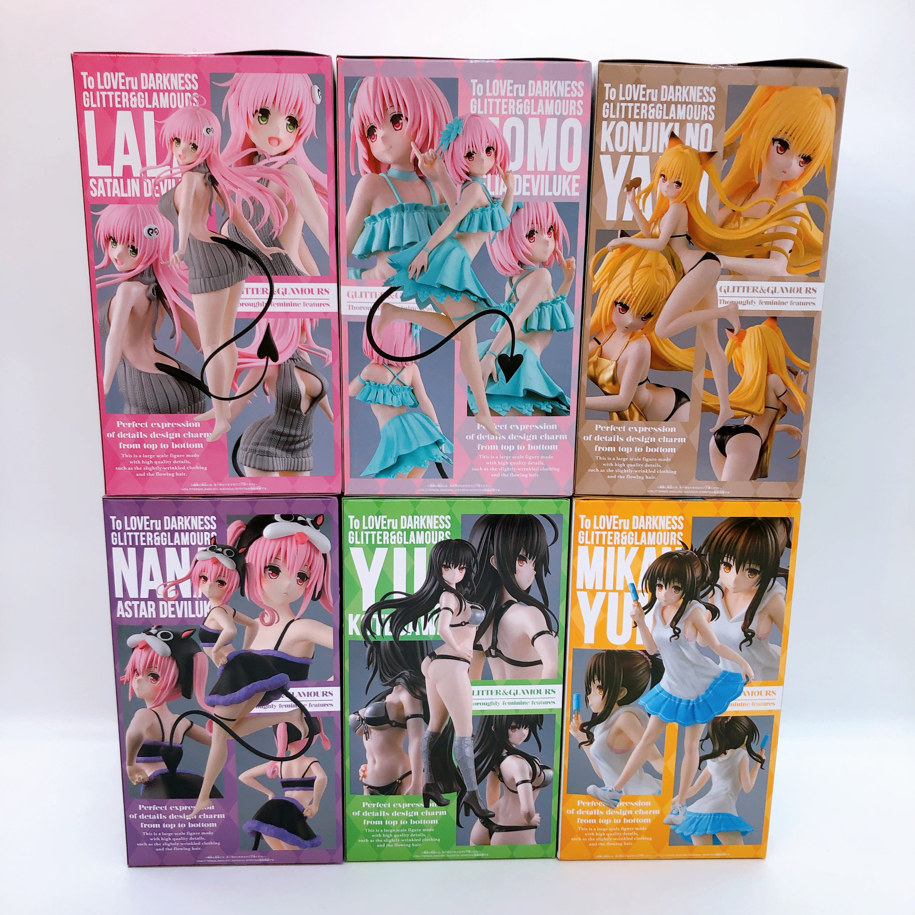 To Love Ru GLITTER & GLAMOURS Figure Set of 6 Lala Nana Momo Yui Yami Mikan