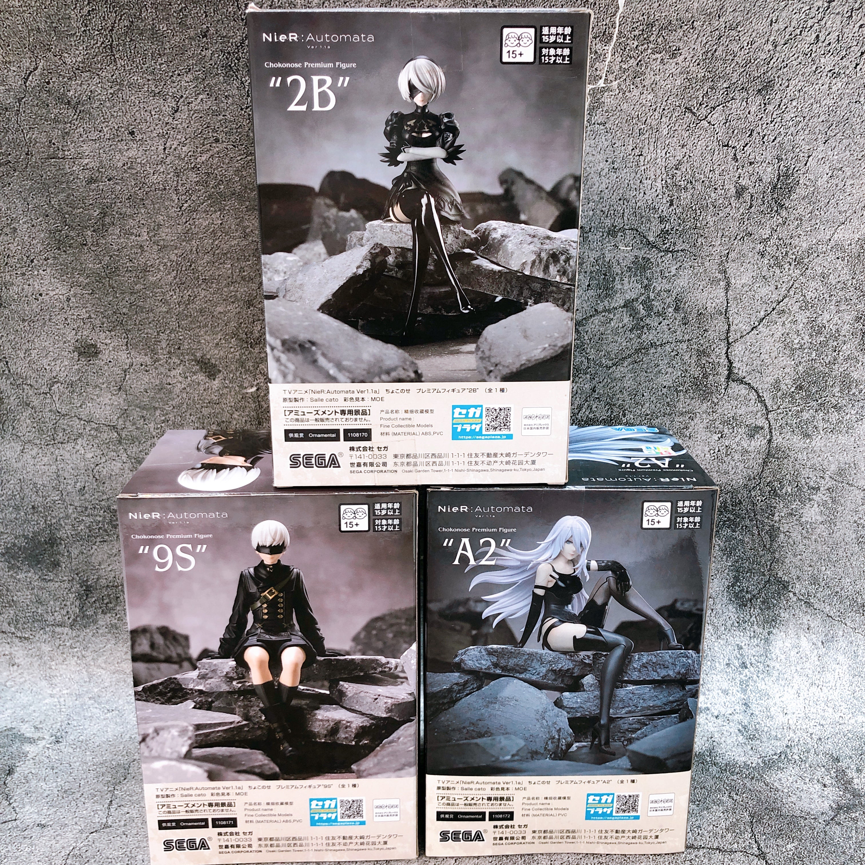NieR:Automata Ver1.1a 2B & 9S & A2 Chokonose Premium Figure Set SEGA Prize NEW