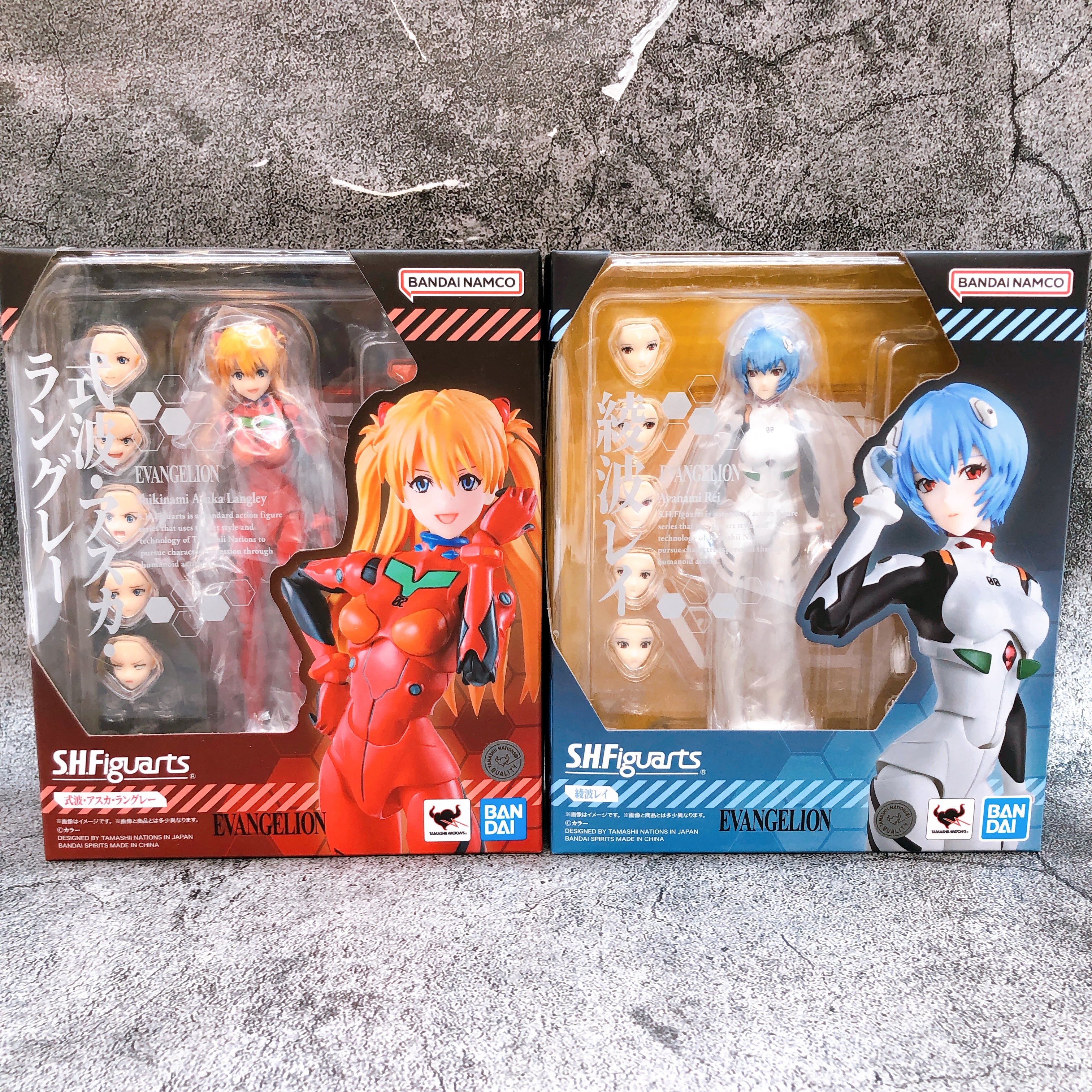 S.H.Figuarts Evangelion Shikinami Asuka Langley & Rei Ayanami Figure Bandai NEW