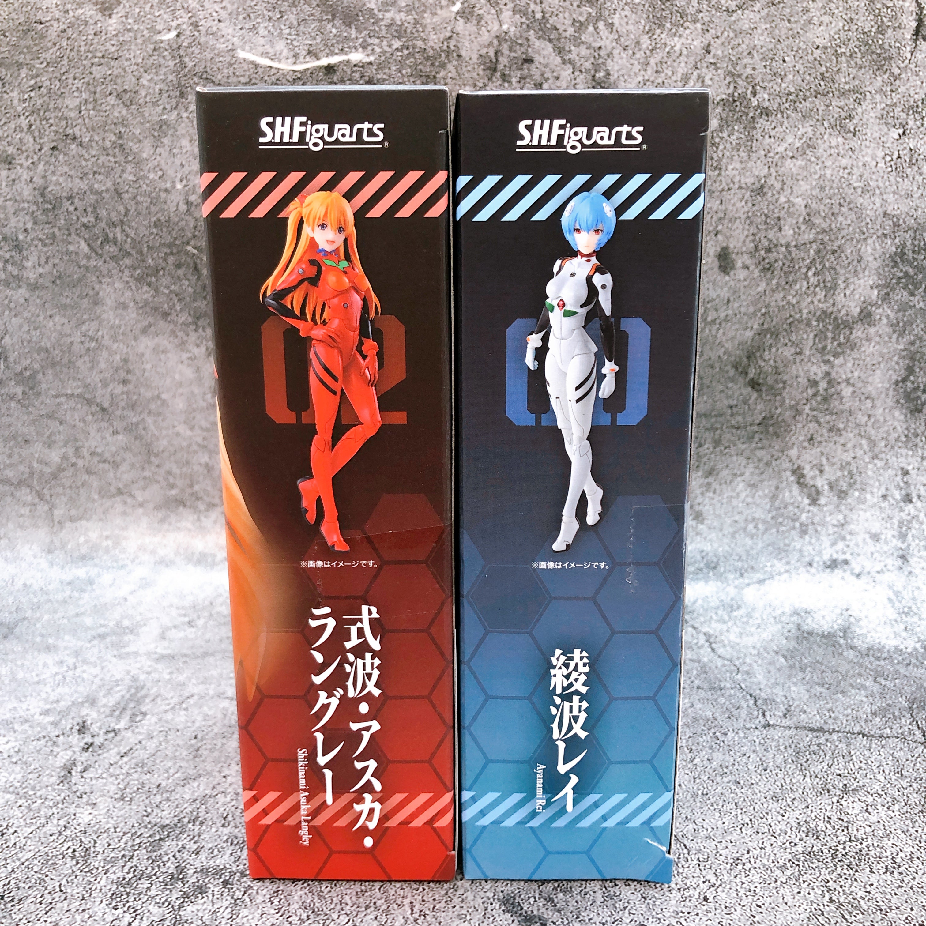 S.H.Figuarts Evangelion Shikinami Asuka Langley & Rei Ayanami Figure Bandai NEW