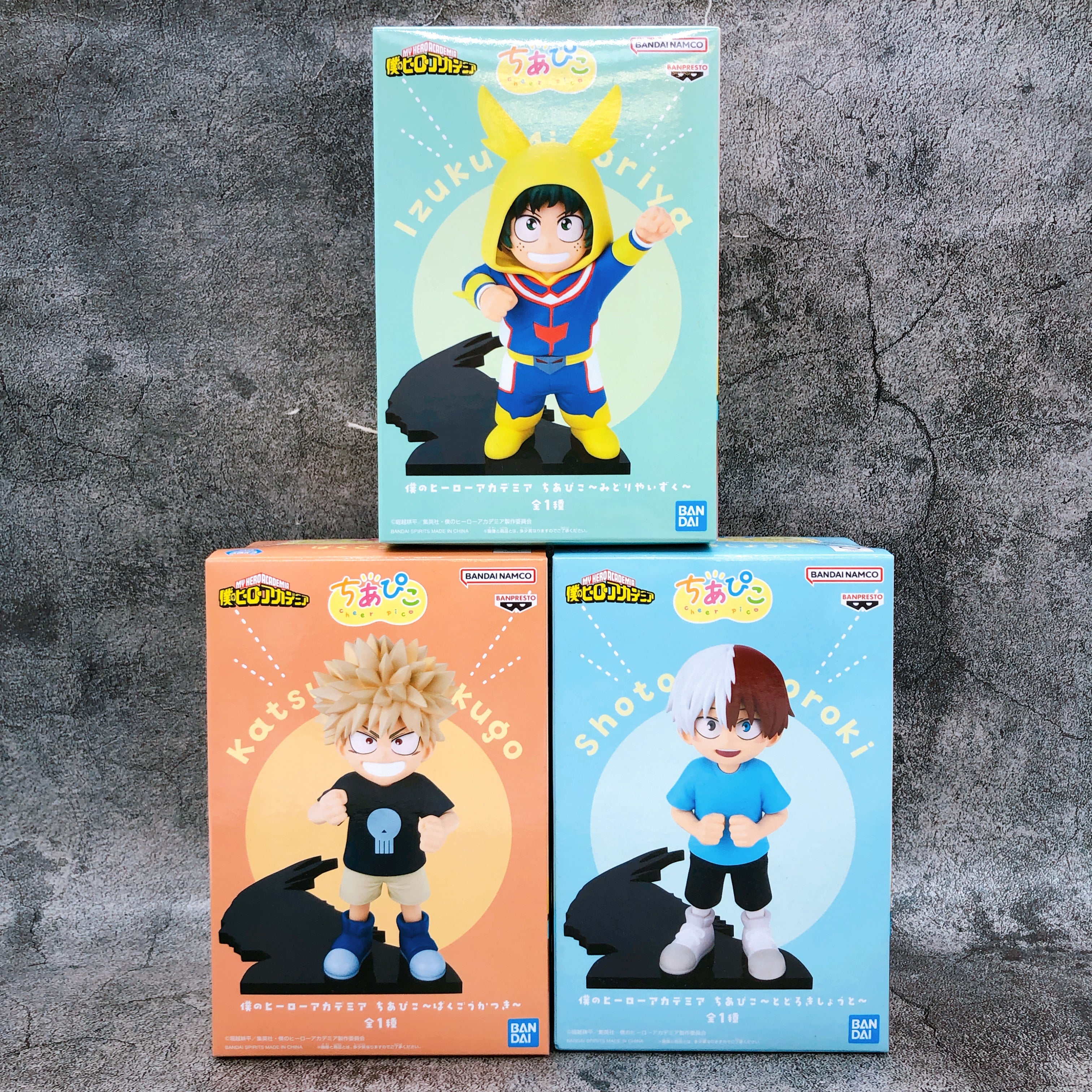 My Hero Academia Cheer Pico Midoriya & Bakugo & Todoroki Figure Set of 3 NEW