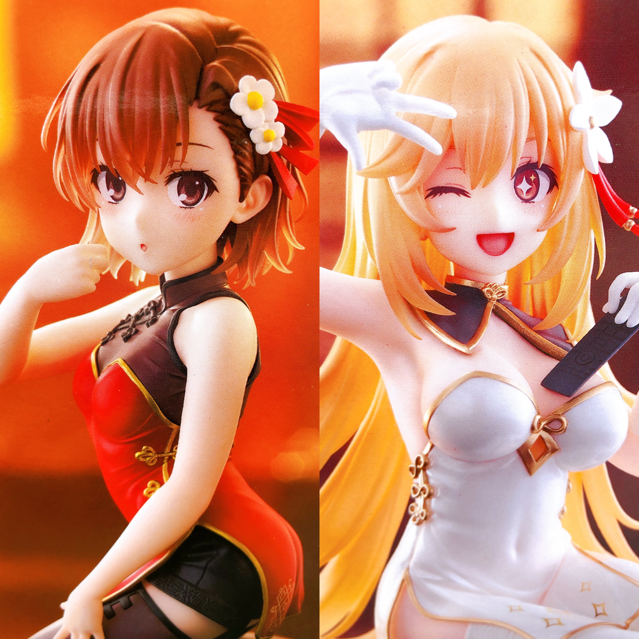 A Certain Scientific Railgun Mikoto & Misaki China Dress Desktop Cute Figure Set