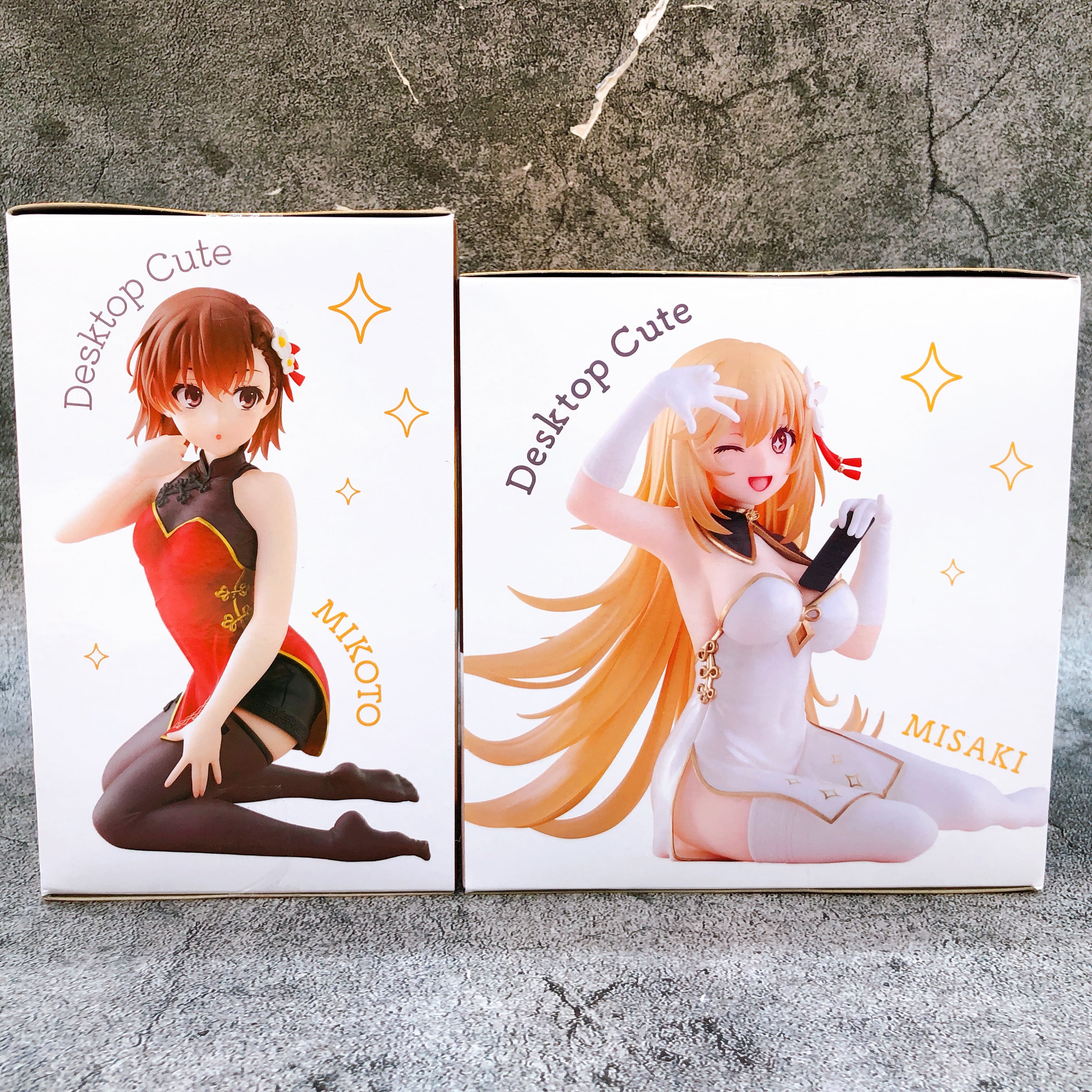 A Certain Scientific Railgun Mikoto & Misaki China Dress Desktop Cute Figure Set