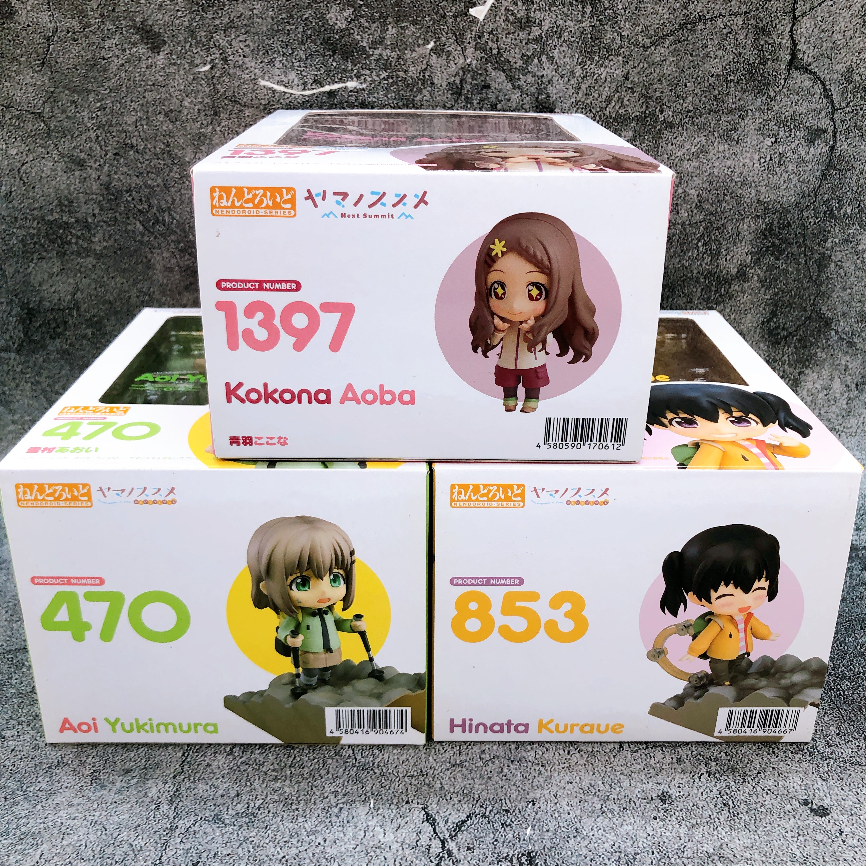 Yama no Susume Nendoroid SET of 3 Aoi Hinata Kokona Action Figure 470 853 1397