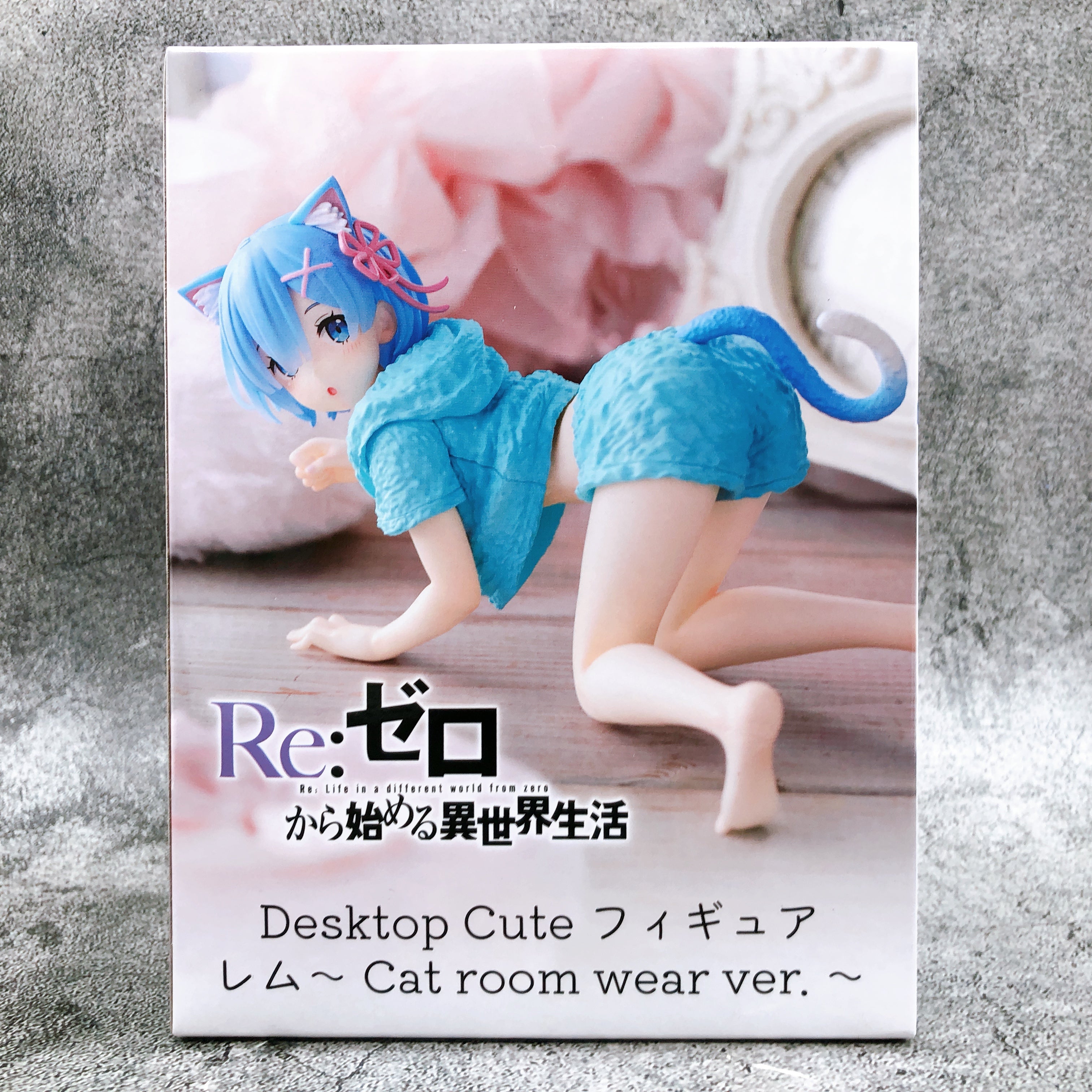 Figurine Re:Zero - Rem En Version Desktop Cute Cat Room Wear - Taito Neuf