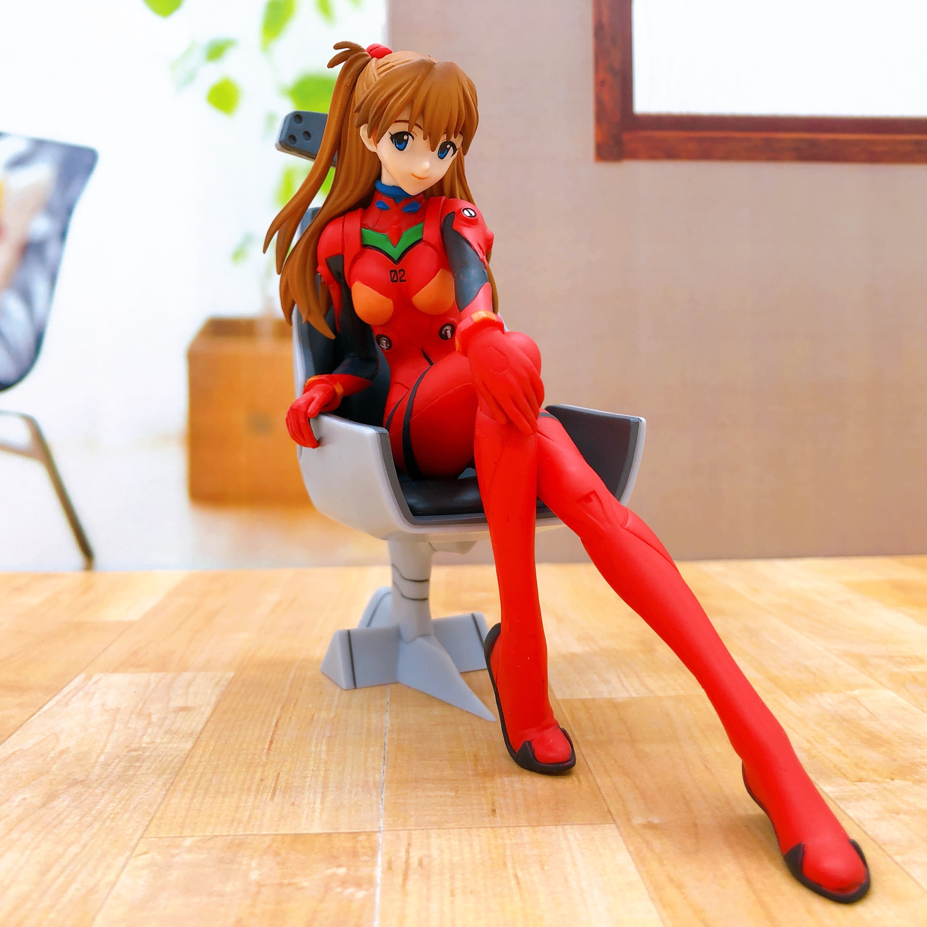 (NO BOX) Evangelion Asuka Langley Sohryu Premium Figure Girl with Chair Sega