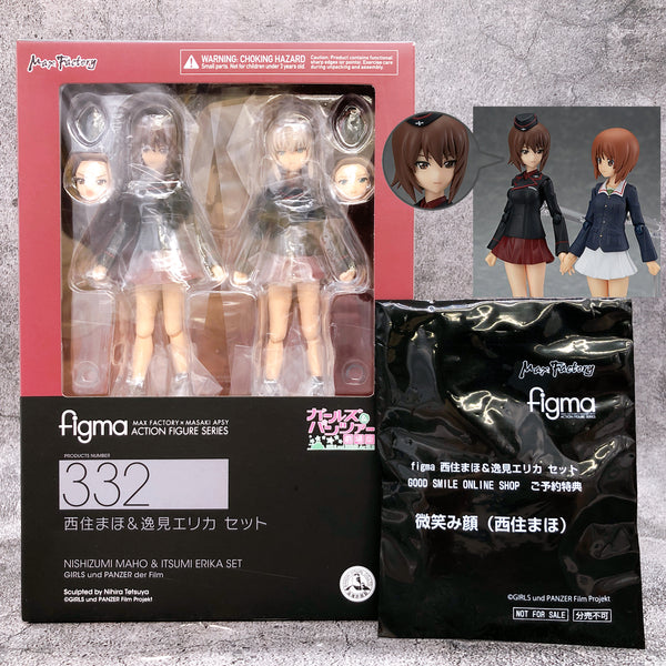 (w/Bonus) Girls und Panzer Erika Itsumi & Maho Nishizumi figma 332 Figure NEW