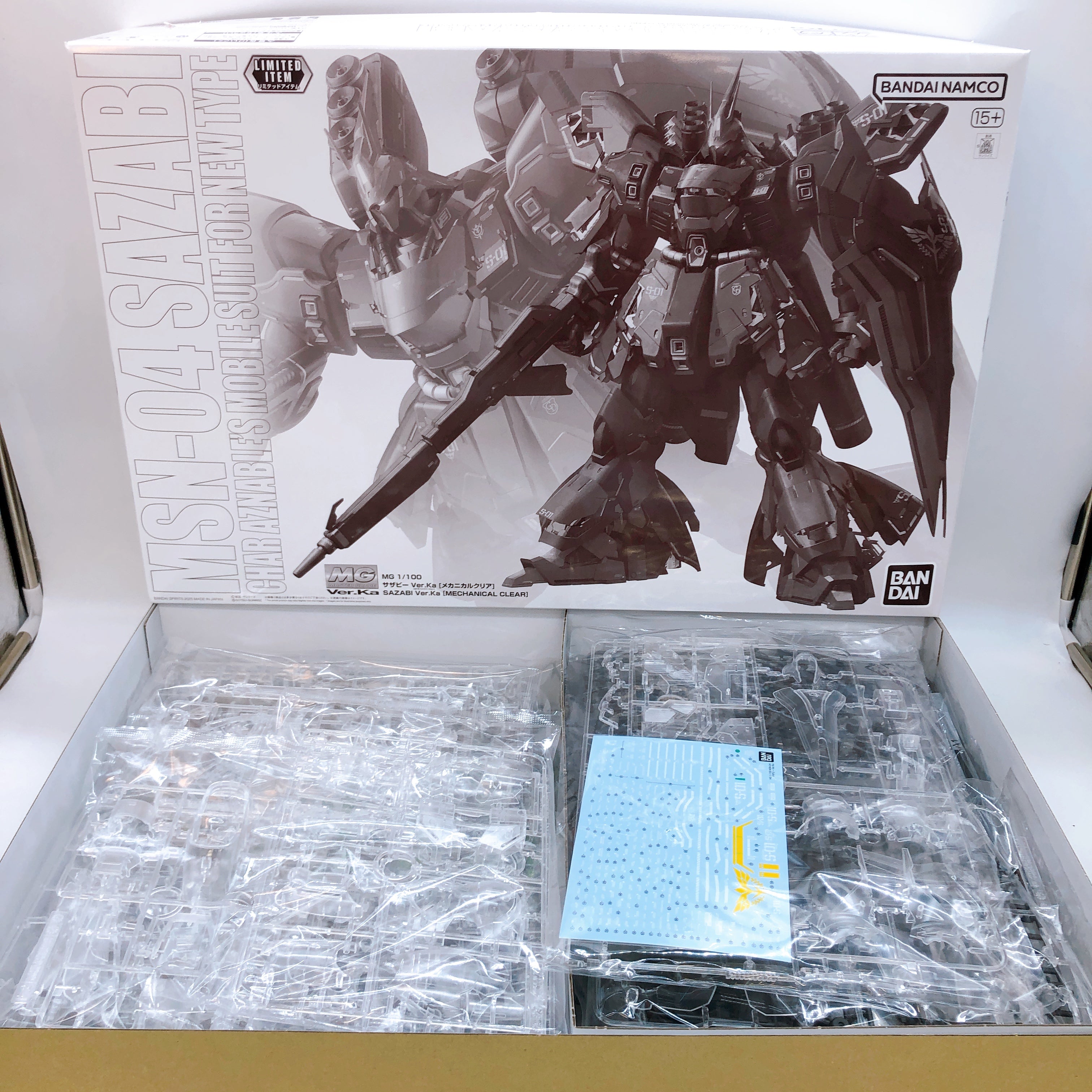 MG 1/100 Sazabi Ver.Ka Mechanical Clear Limited Model Kit Bandai NEW FASTSHIP