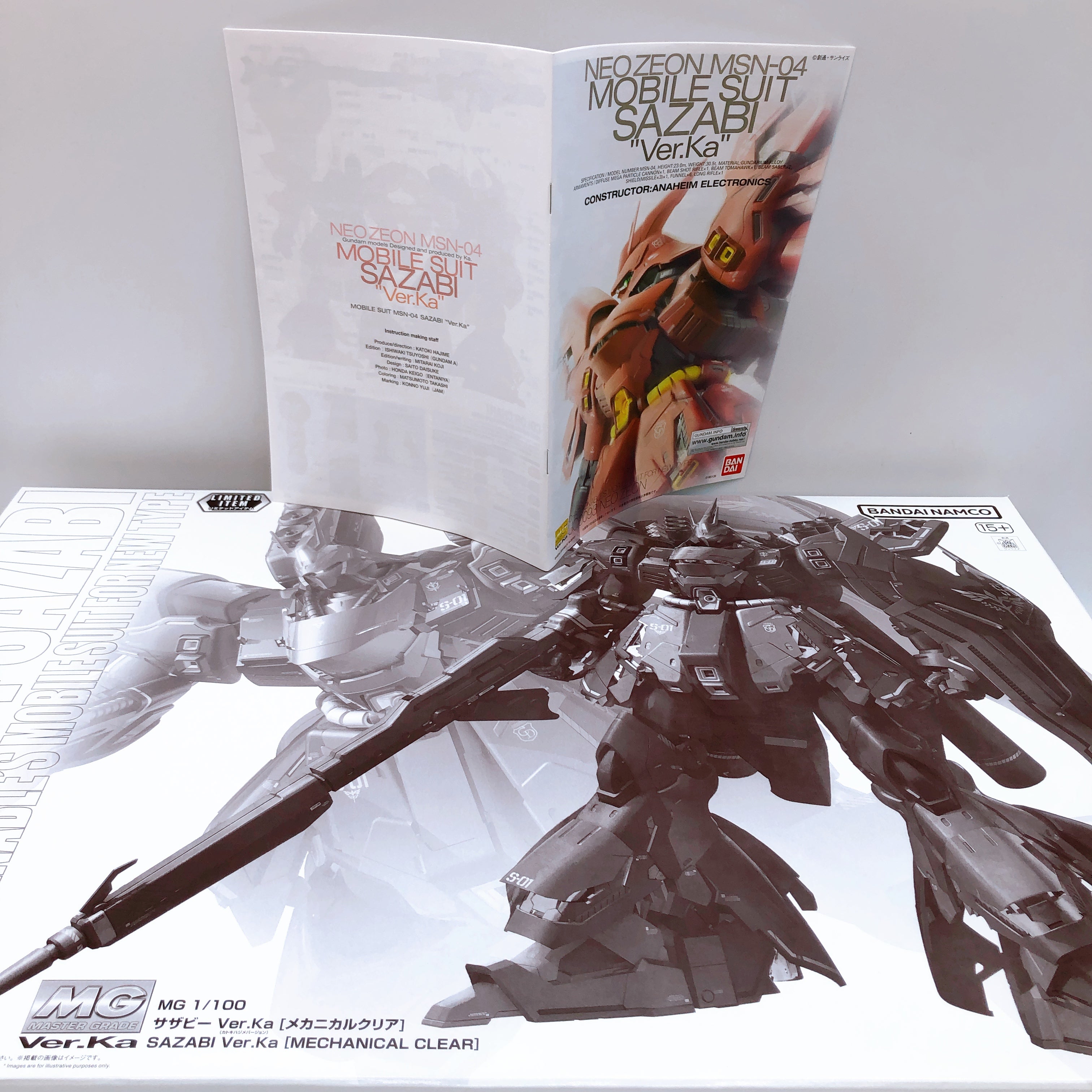 MG 1/100 Sazabi Ver.Ka Mechanical Clear Limited Model Kit Bandai NEW F