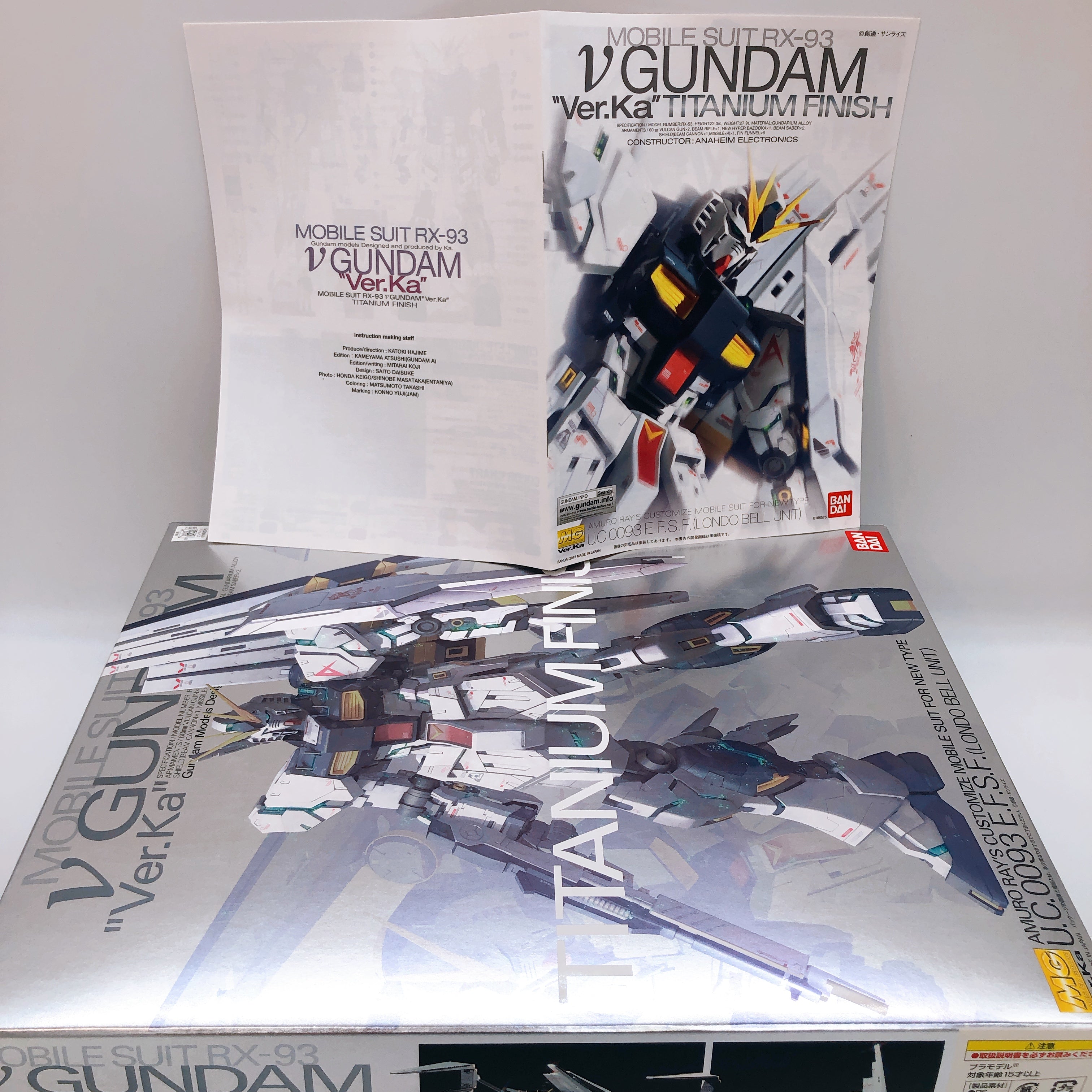 MG 1/100 RX-93 Nu Gundam Ver.Ka Titanium Finish Gunpla Bandai Model Ki