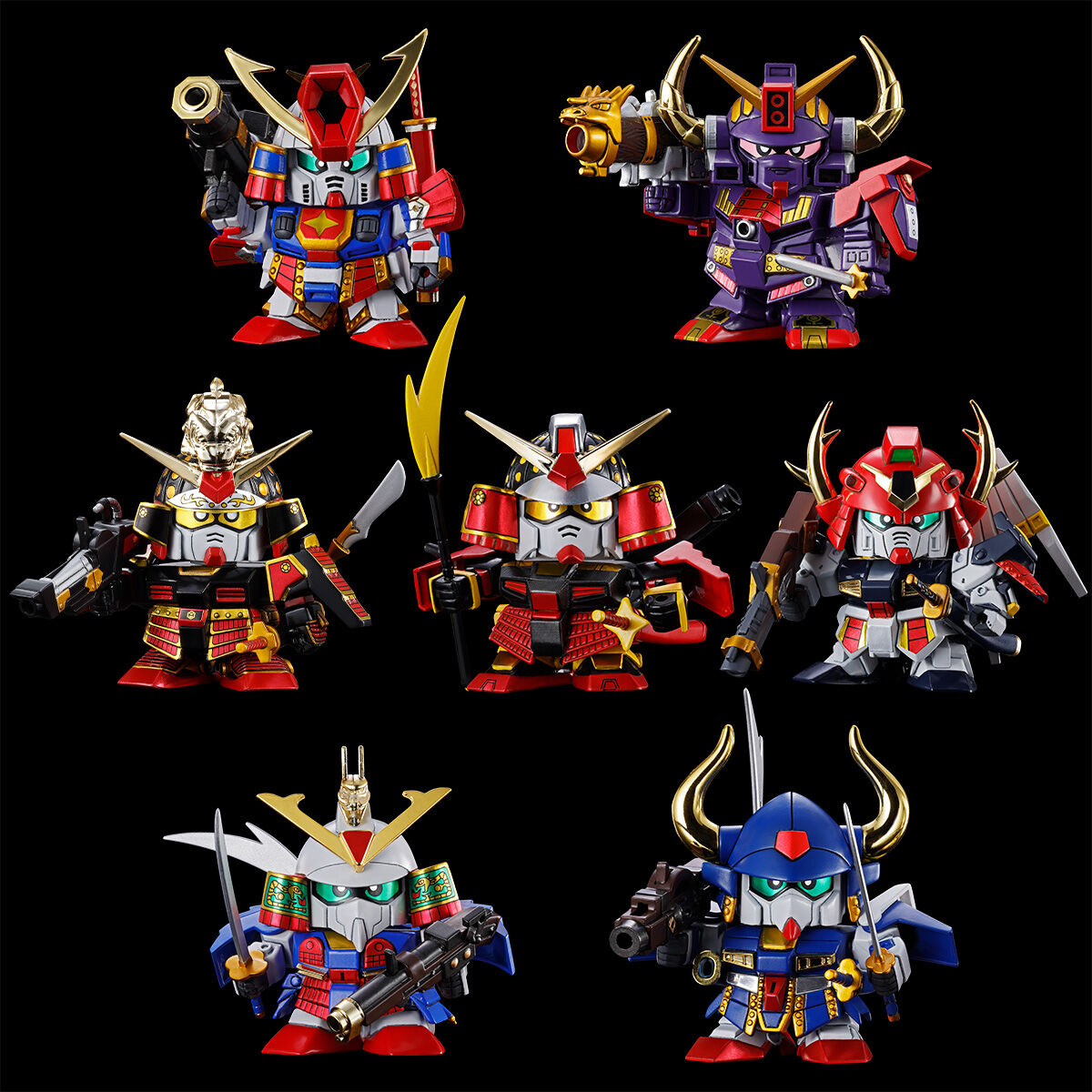 SD Gundam BB Senshi The Musha Shichininshu Set Model Kit Premium Bandai Japan