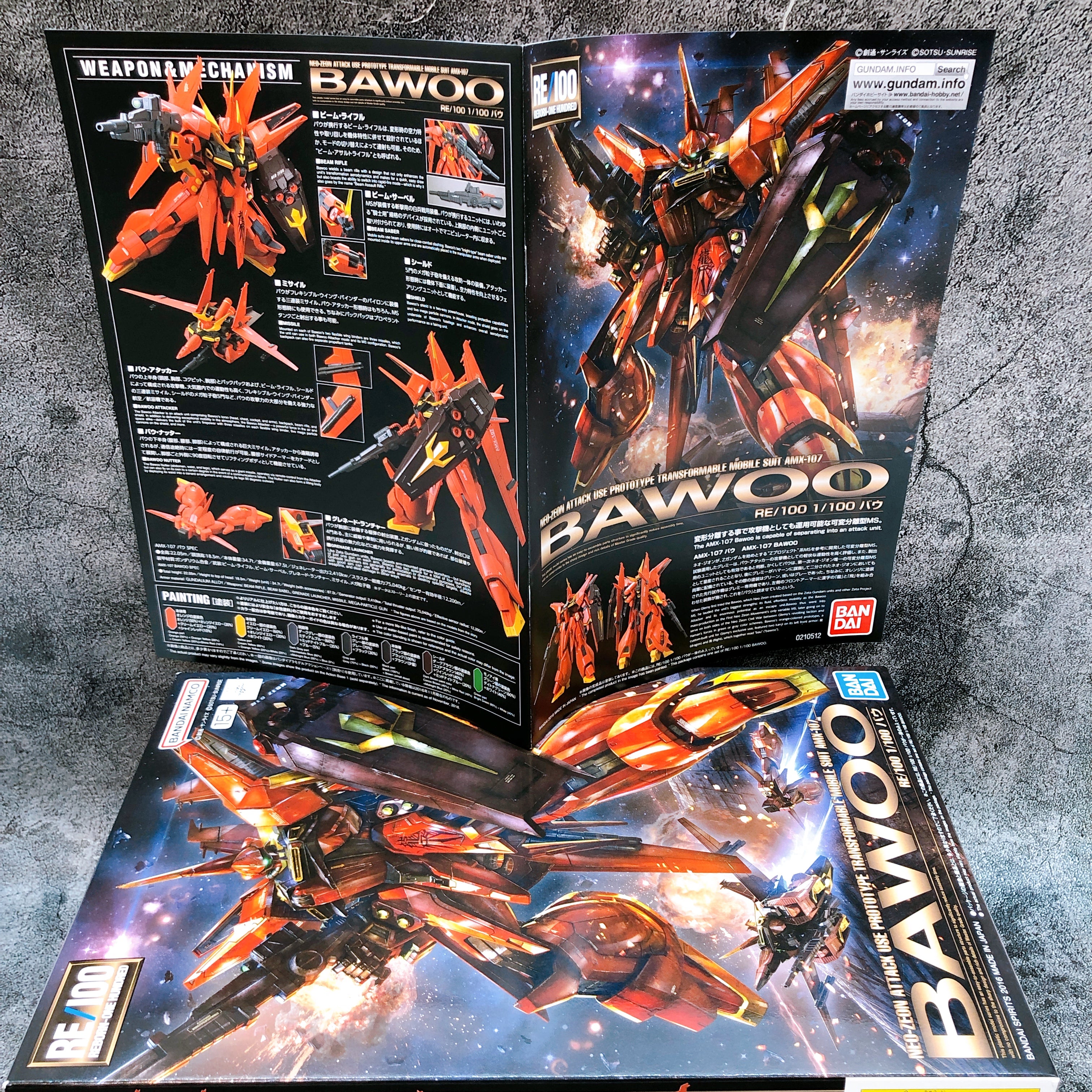 RE/100 1/100 Bawoo AMX-107 Gundam Gunpla Plastic Model Kit Bandai NEW FASTSHIP