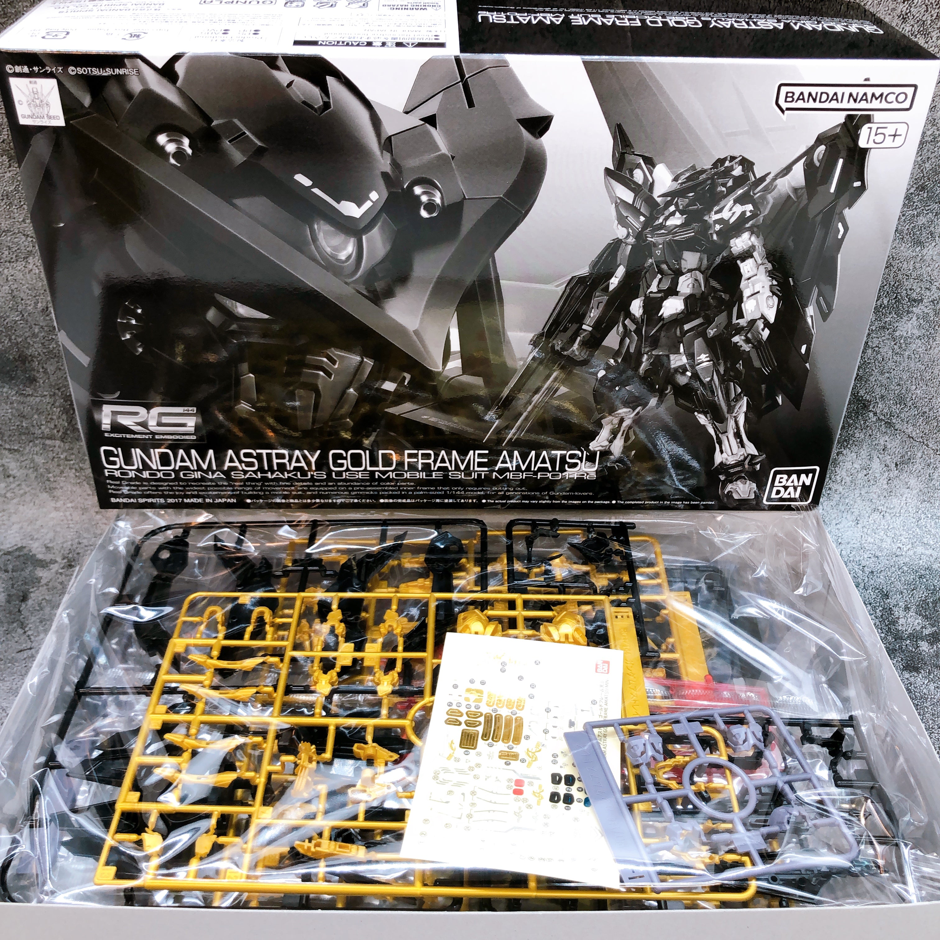 RG 1/144 Gundam Astray Gold Frame Amatsu Model Kit 15+ Premium Bandai Japan NEW