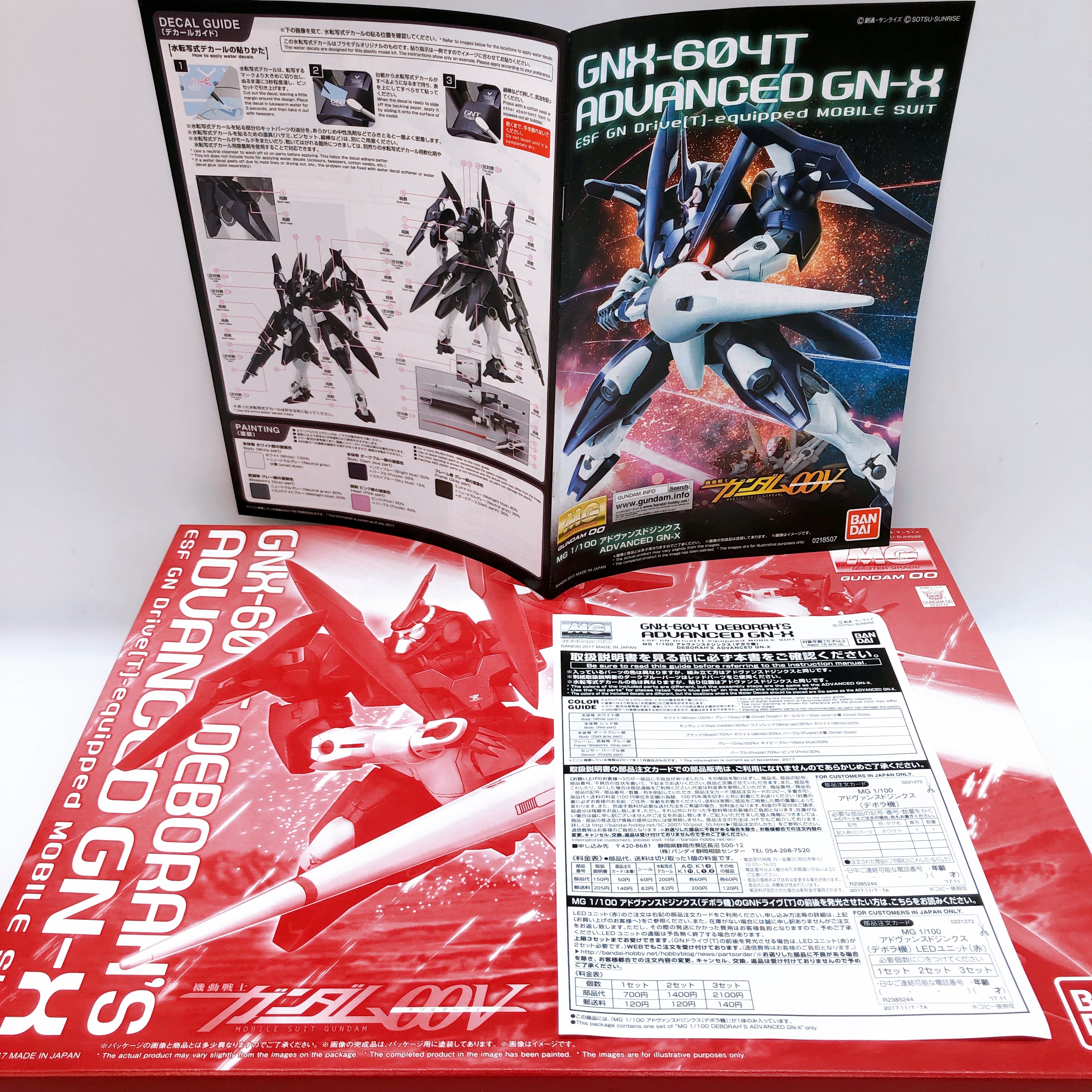 MG 1/100 Deborah's Advanced GN-X GNX-604T Model Kit 15+ Premium Bandai Japan NEW