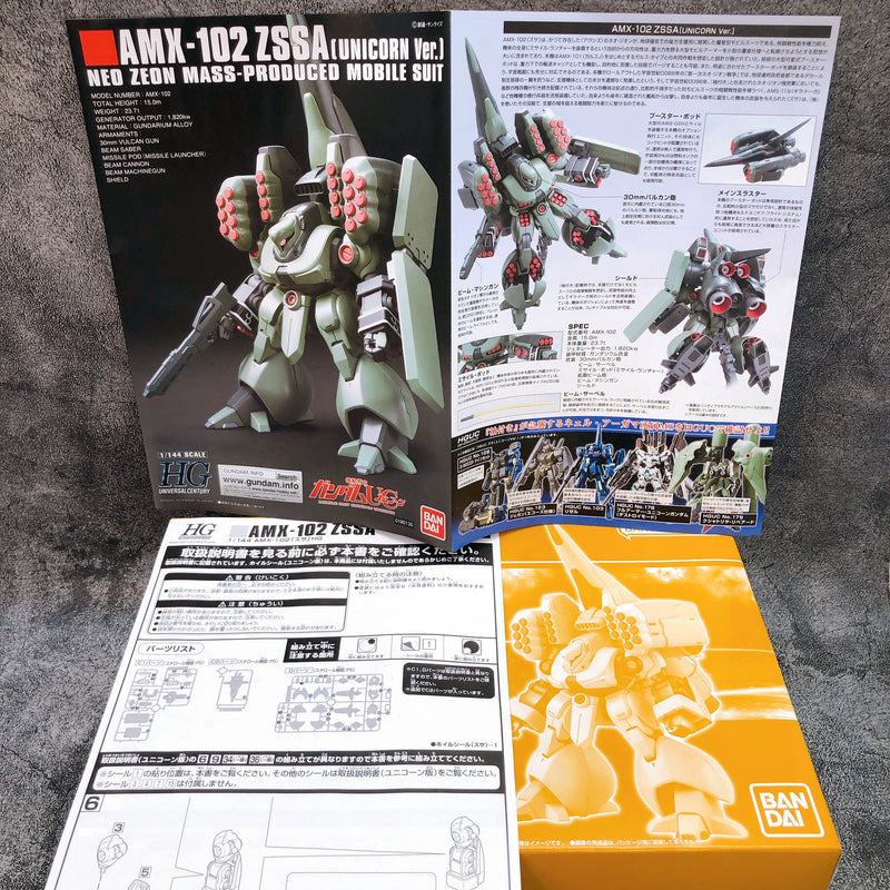 HGUC 1/144 AMX-102 Zssa Gunpla Model Kit Premium Bandai Japan NEW FASTSHIP