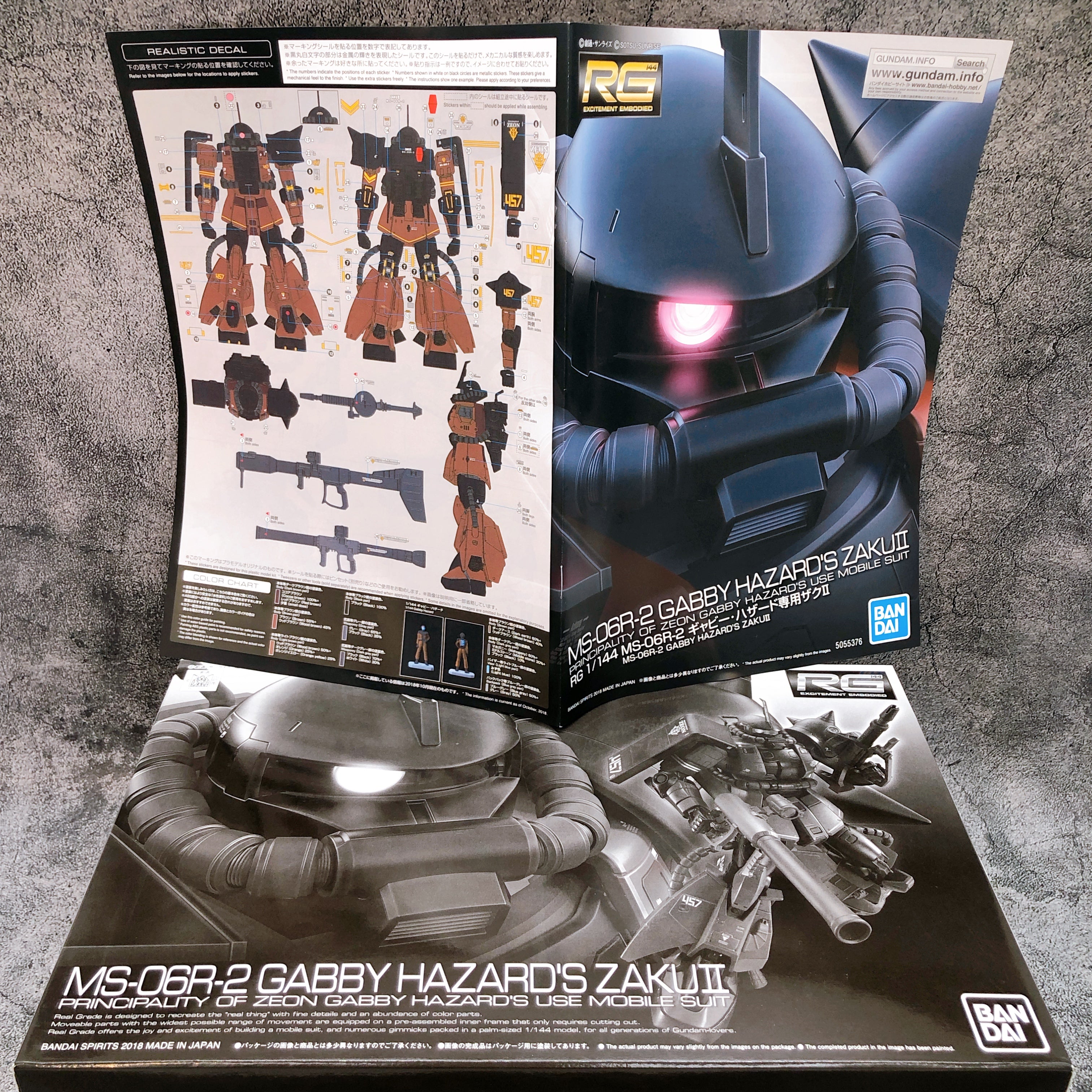 RG 1/144 MS-06R-2 Gabby Hazard Zaku II Model Kit Premium Bandai NEW FA