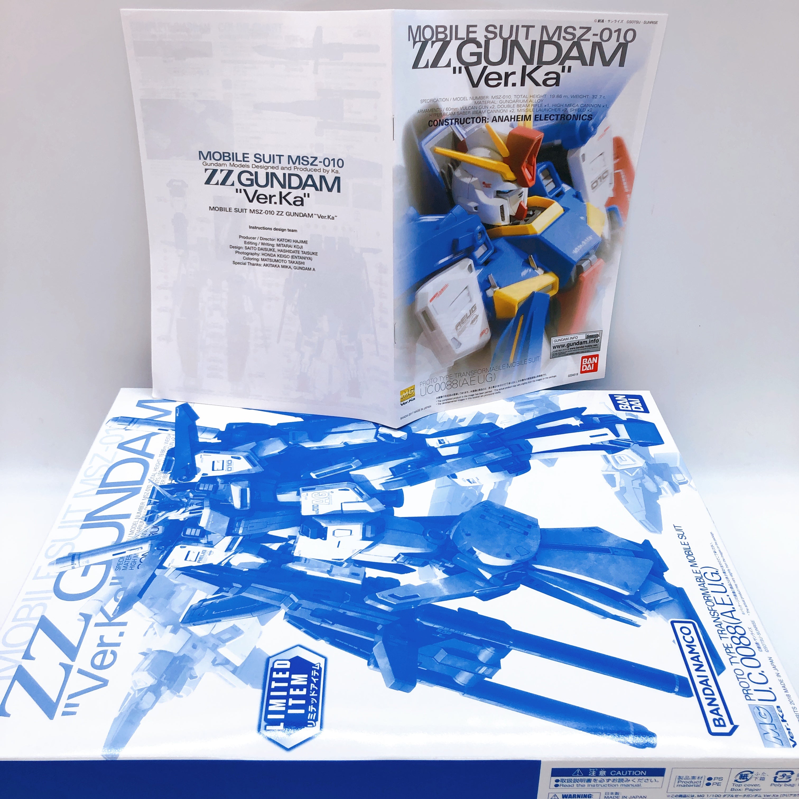 MG 1/100 ZZ Gundam Ver.Ka Clear Color MSZ-010 Limited Model Kit Bandai