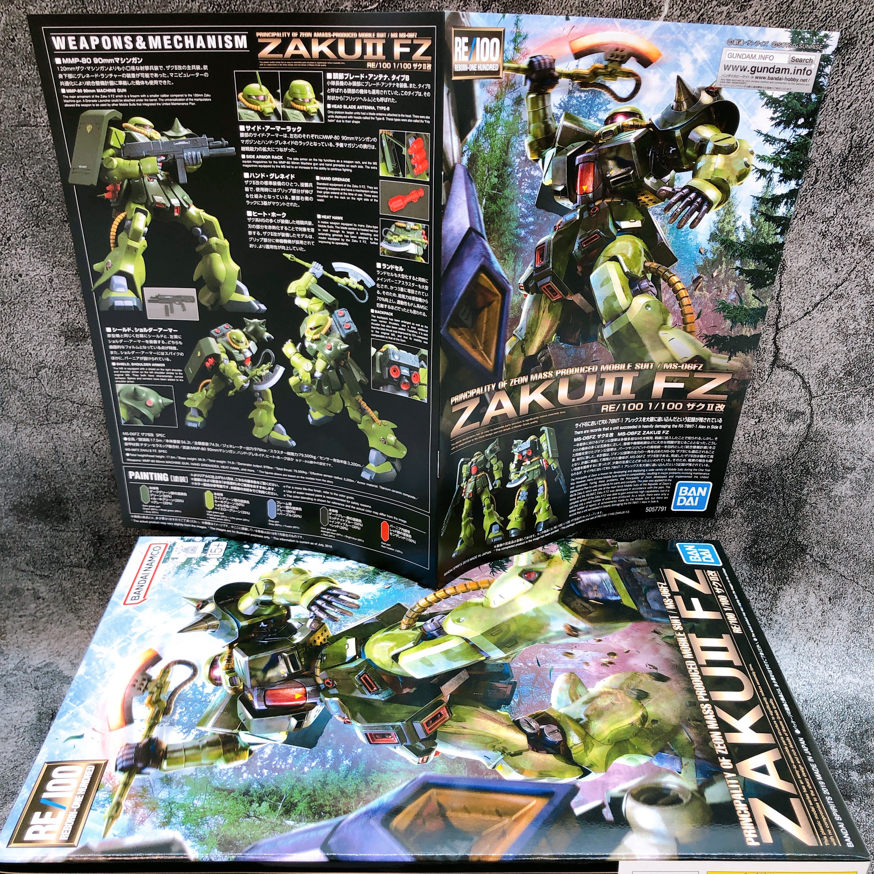 RE/100 1/100 Zaku II FZ MS-06FZ Gunpla Model Kit 15+ Bandai Japan NEW FASTSHIP