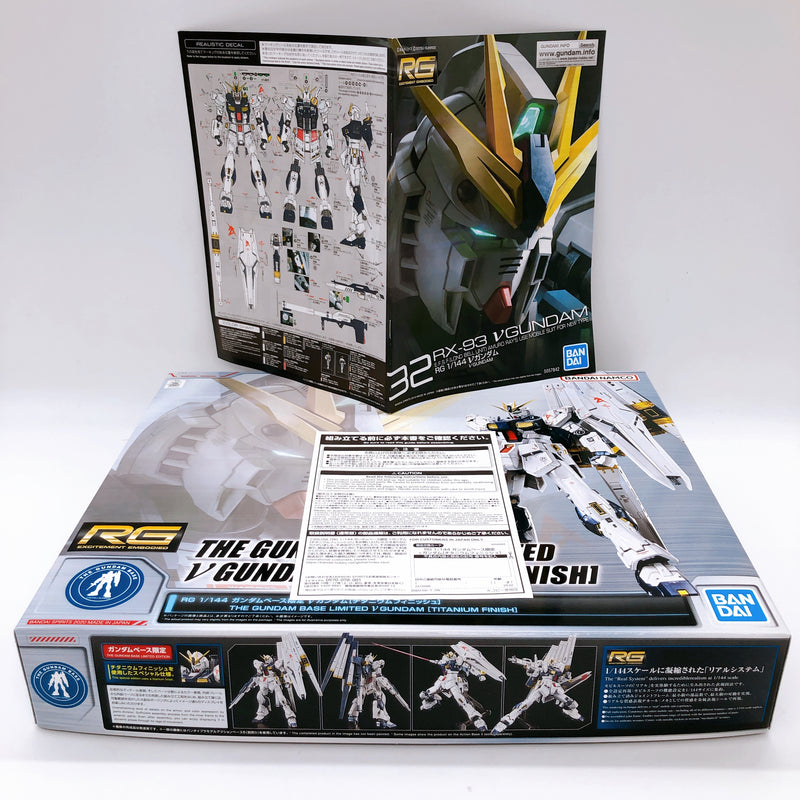 RG 1/144 Nu Gundam Titanium Finish Gundam Base Limited Model Kit Bandai FASTSHIP