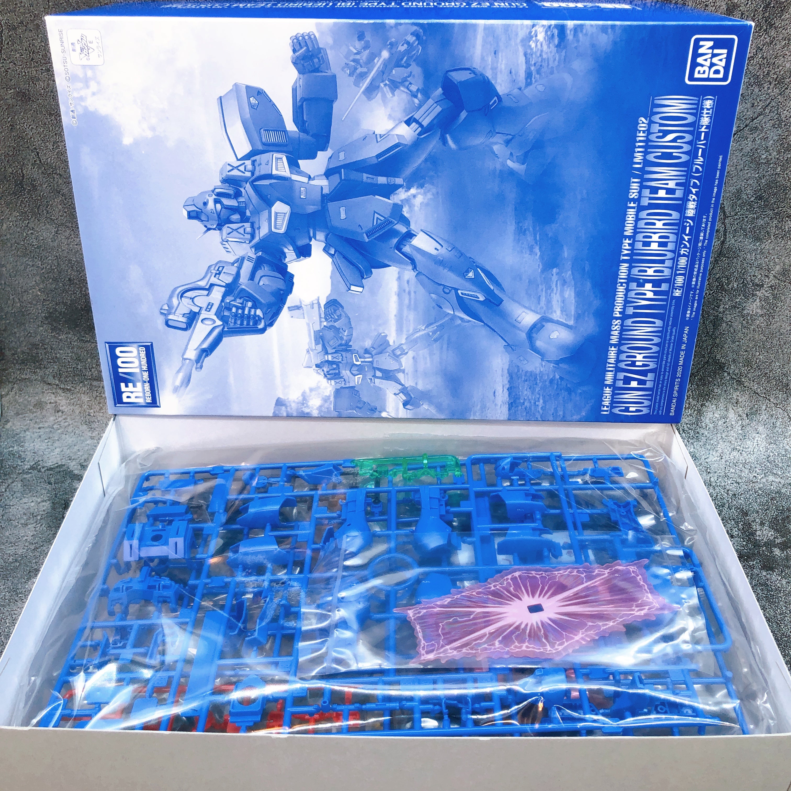RE/100 1/100 GUN EZ Ground Type Bluebird Team Custom Model Kit Premium Bandai