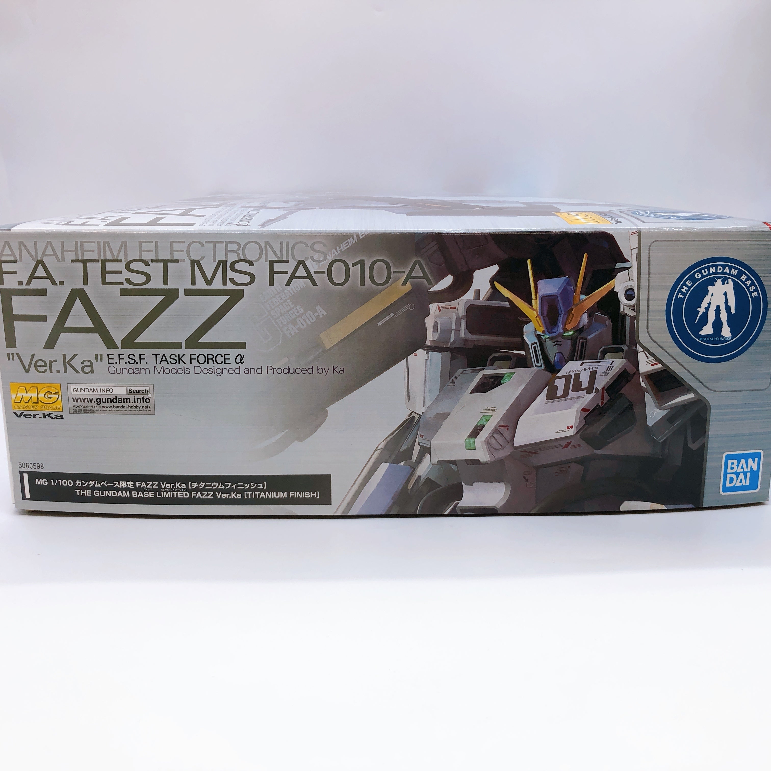 MG 1/100 FAZZ Ver.Ka Titanium Finish Gundam Base Limited Model Kit Bandai NEW