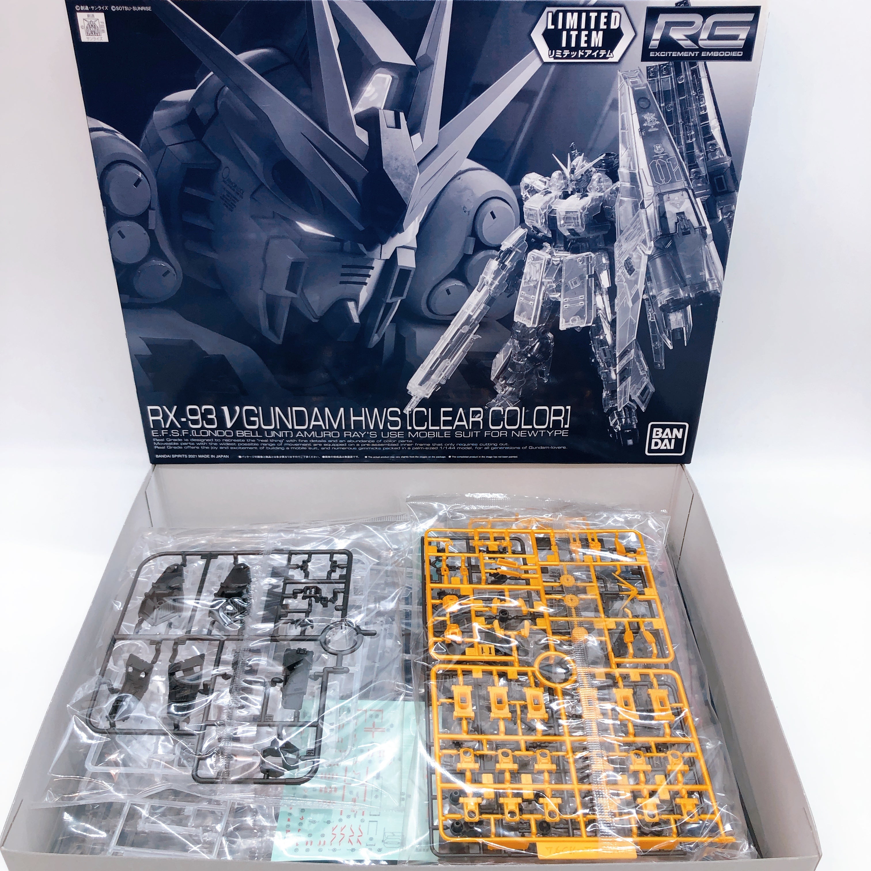 RG 1/144 RX-93 Nu Gundam HWS Clear Color Limited Model Kit Bandai NEW FASTSHIP