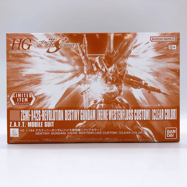 HG 1/144 Destiny Gundam Heine Westenfluss Custom Clear Color Limited Kit Bandai