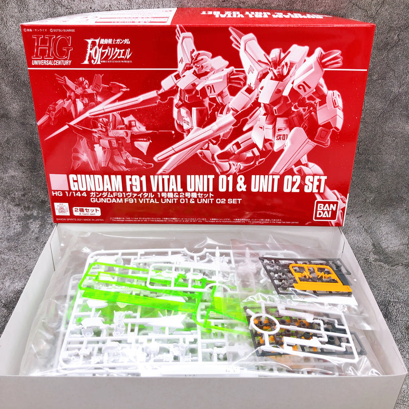 HG 1/144 Gundam F91 Vital Unit 01 & Unit 02 Set Model Kit Premium Bandai NEW