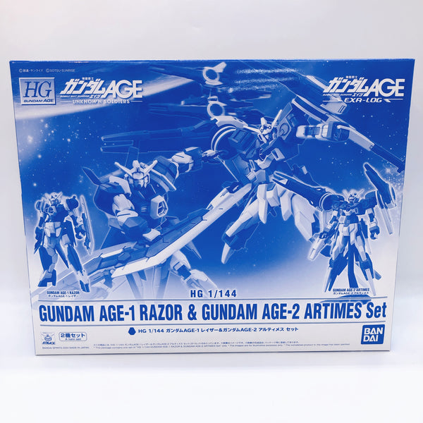 HG 1/144 Gundam Age-1 Razor & Age-2 Artimes Set Gunpla Kit Premium Bandai NEW