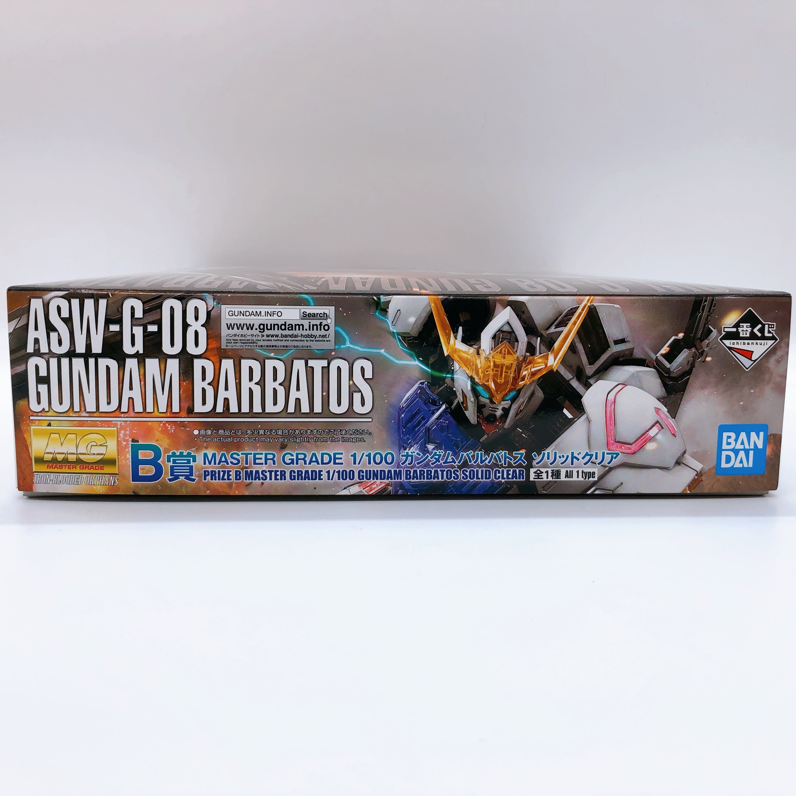 MG 1/100 Gundam Barbatos Solid Clear Gunpla Ichiban Kuji B Prize Kit Bandai NEW