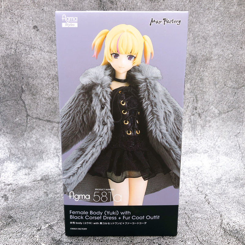 Female Body Yuki with Black Corset Dress Fur Coat Outfit figma 581a Figure NEW