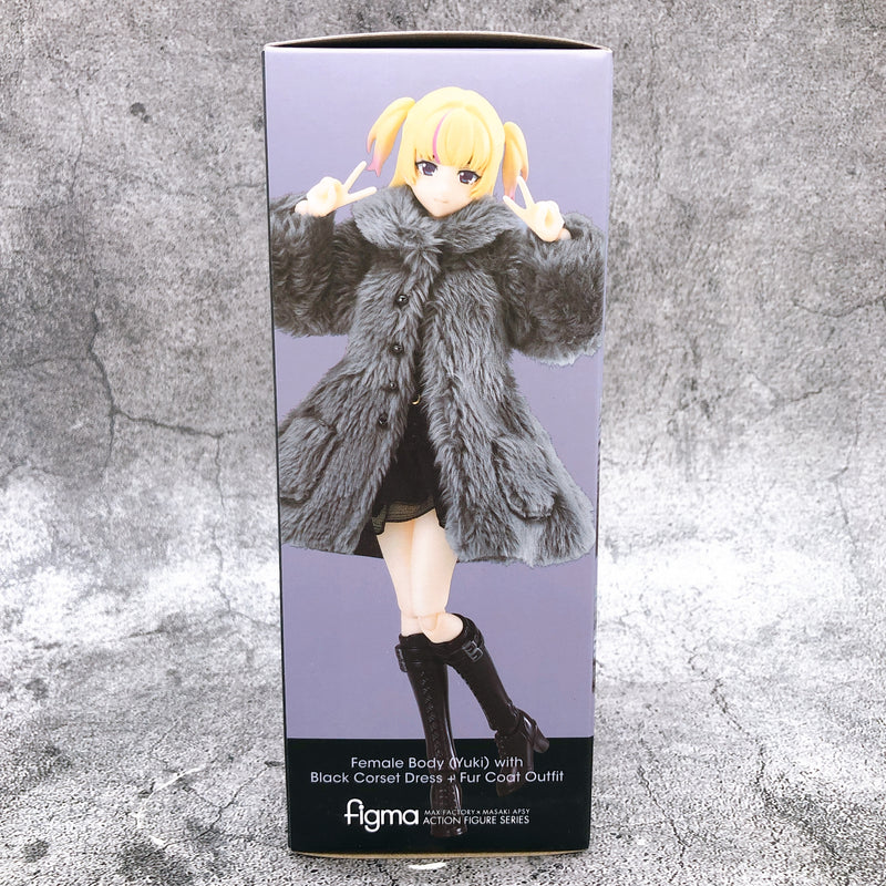 Female Body Yuki with Black Corset Dress Fur Coat Outfit figma 581a Figure NEW