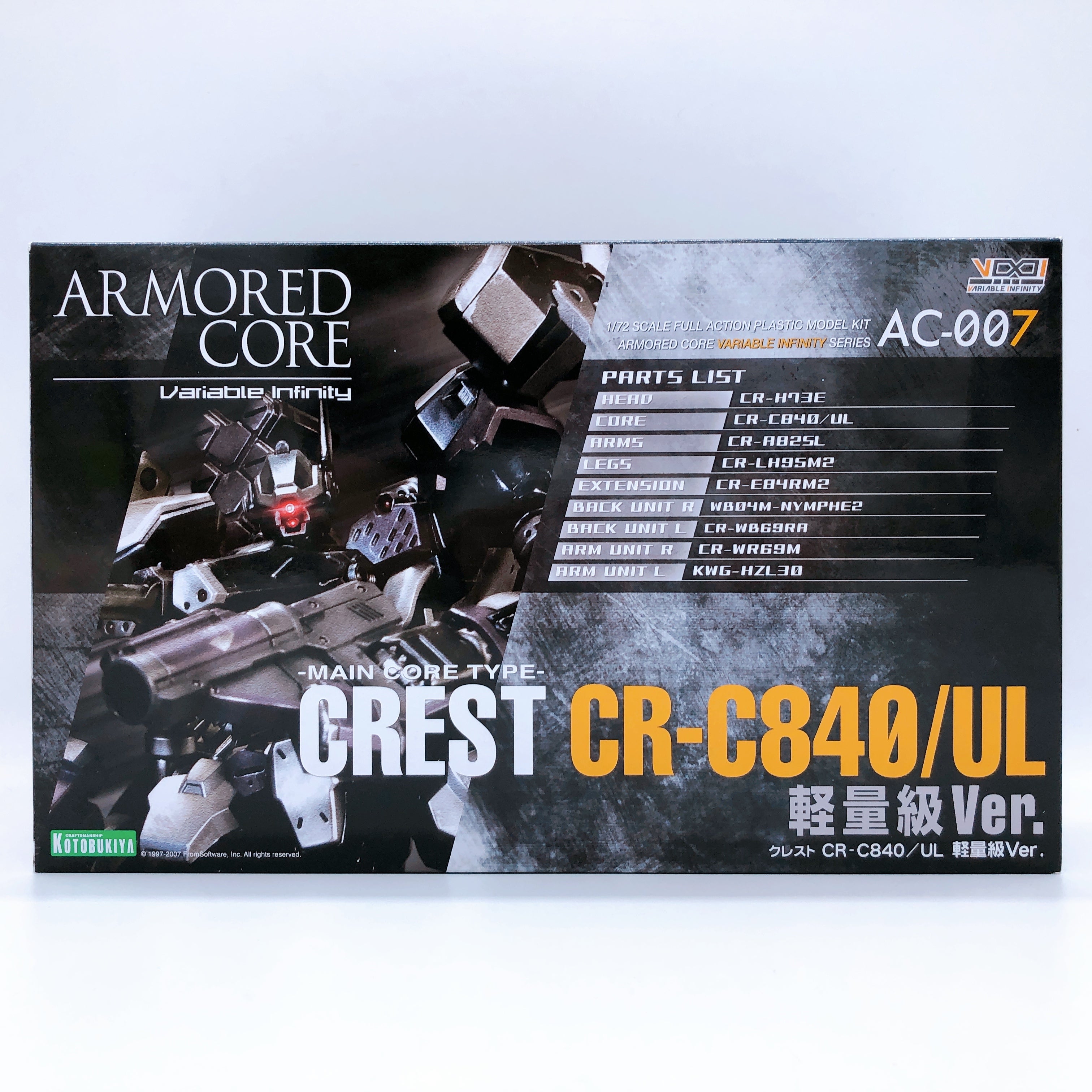 Armored Core CREST CR-C840/UL Lightweight 1/72 Model Kit KOTOBUKIYA NEW FASTSHIP