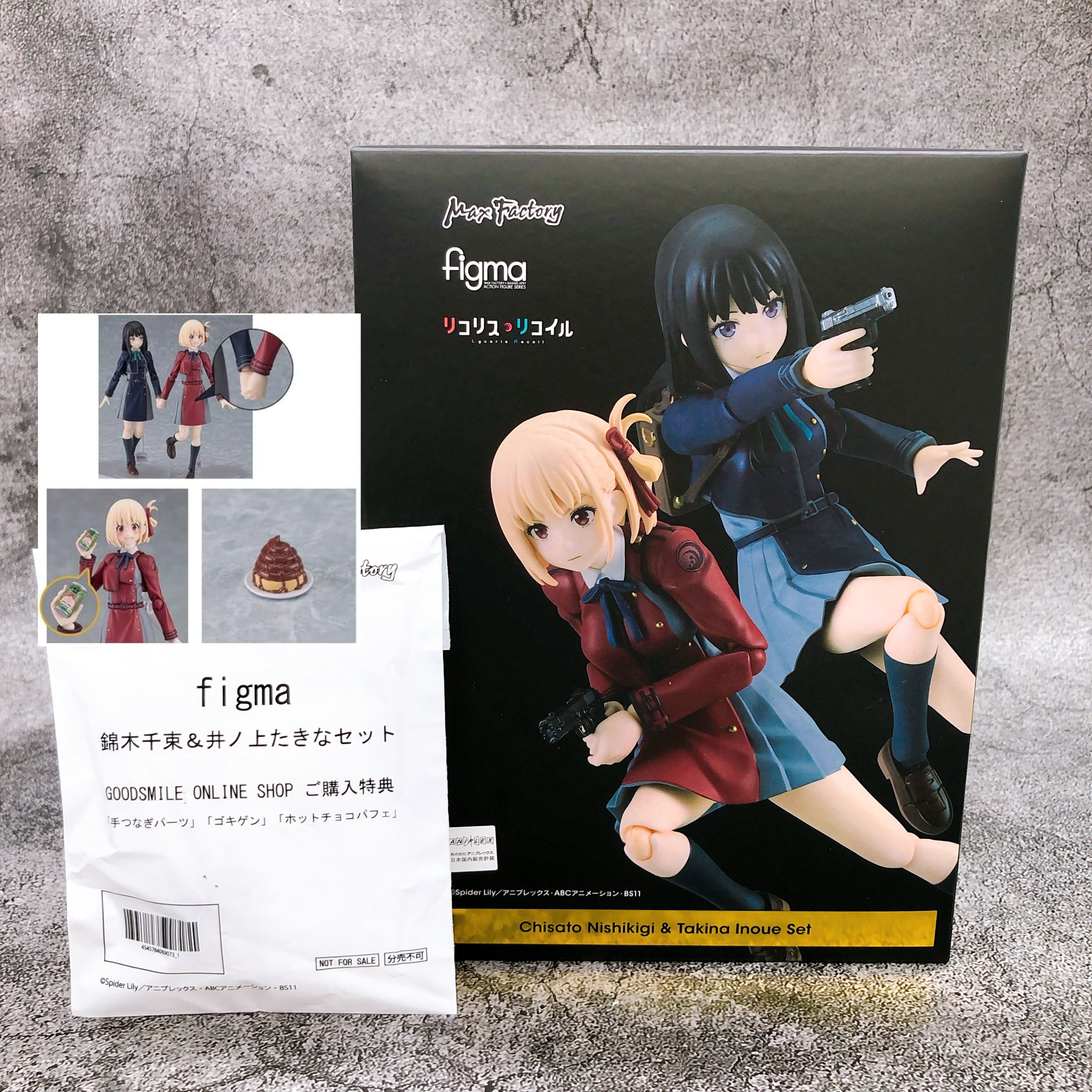 (w/Bonus) Lycoris Recoil Chisato & Takina Figma Set 615 & 616 Action Figure NEW