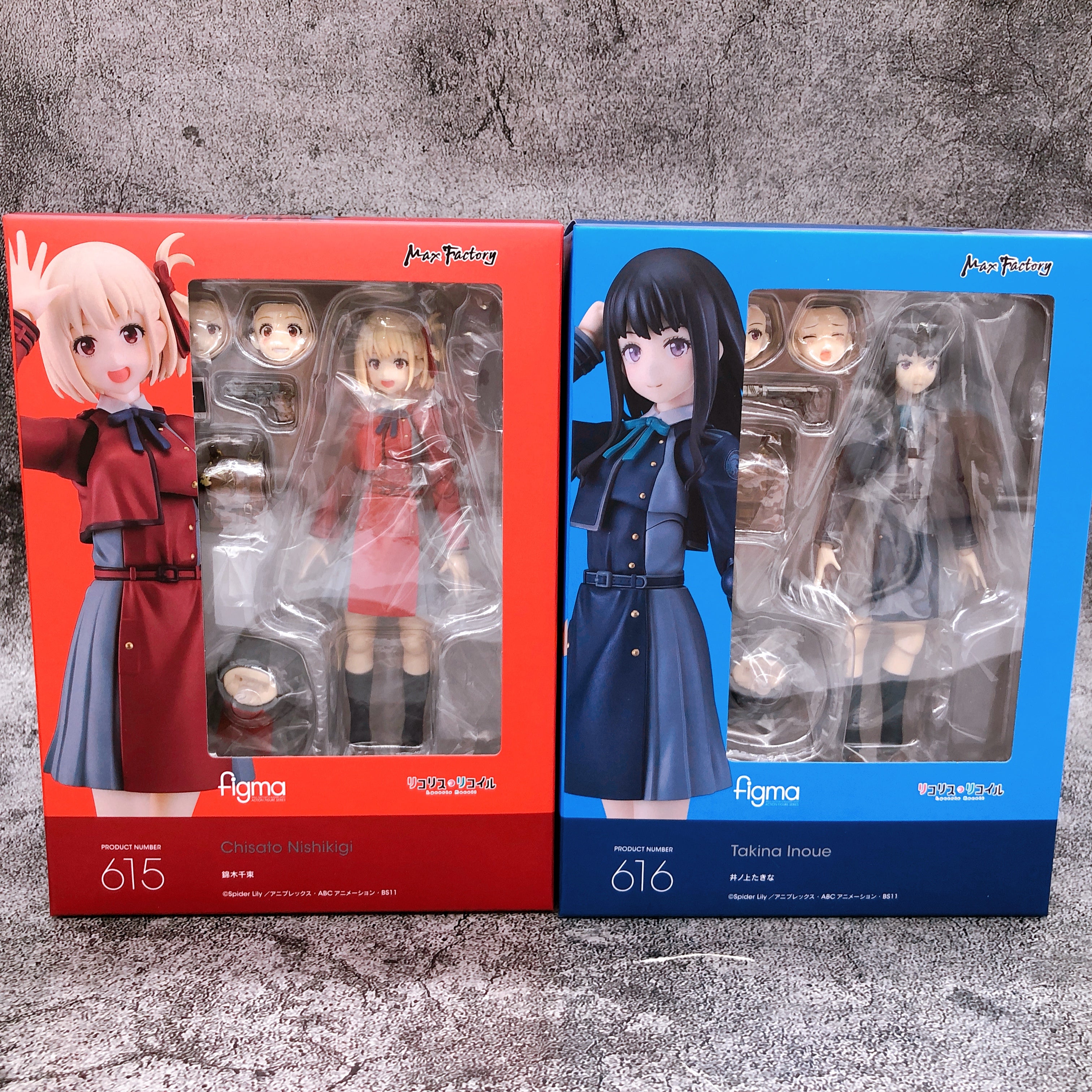 (w/Bonus) Lycoris Recoil Chisato & Takina Figma Set 615 & 616 Action Figure NEW