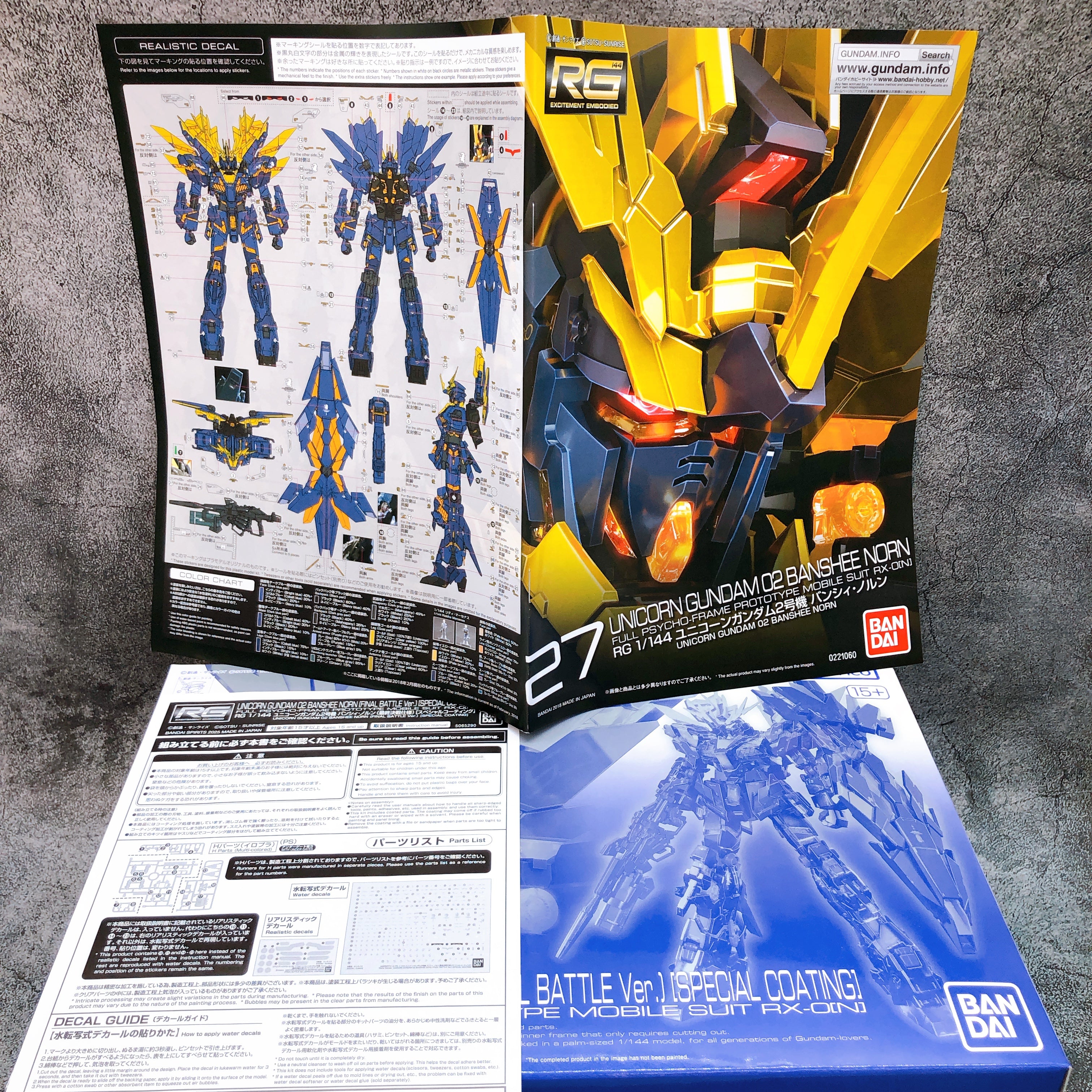 RG 1/144 Unicorn Gundam 02 Banshee Norn Final Battle Ver Special Coating Kit NEW