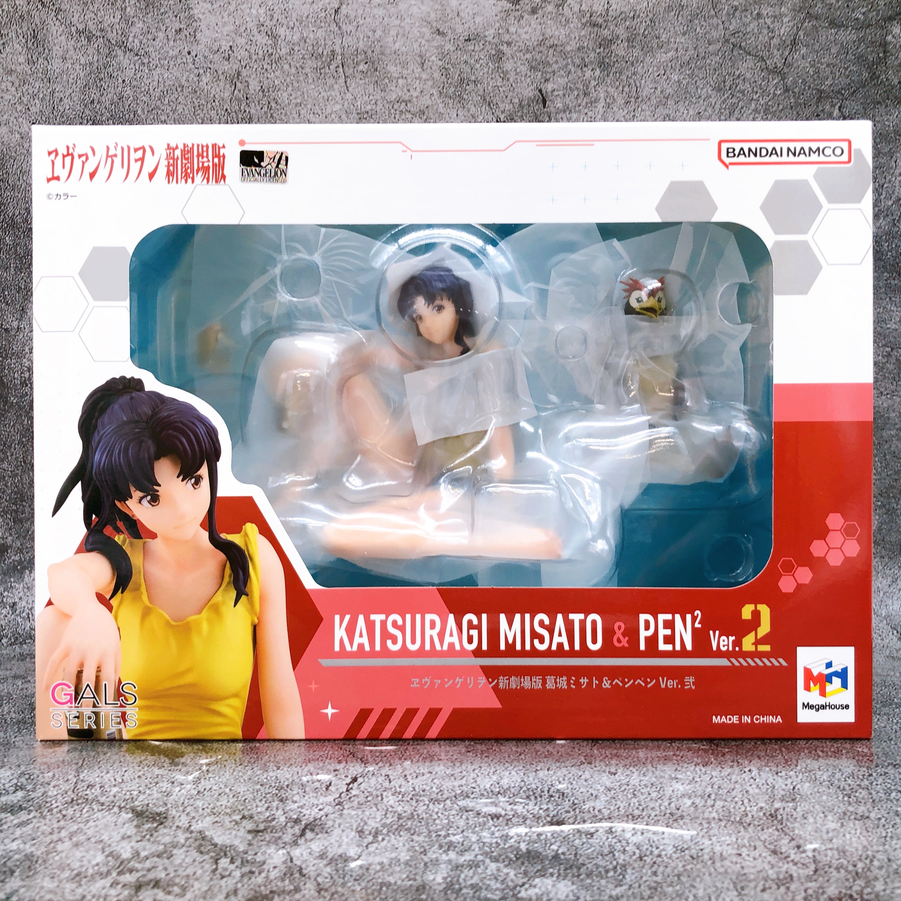 MegaHouse Gals series Evangelion Misato Katsuragi & Pen Pen ver.2 Figure NEW