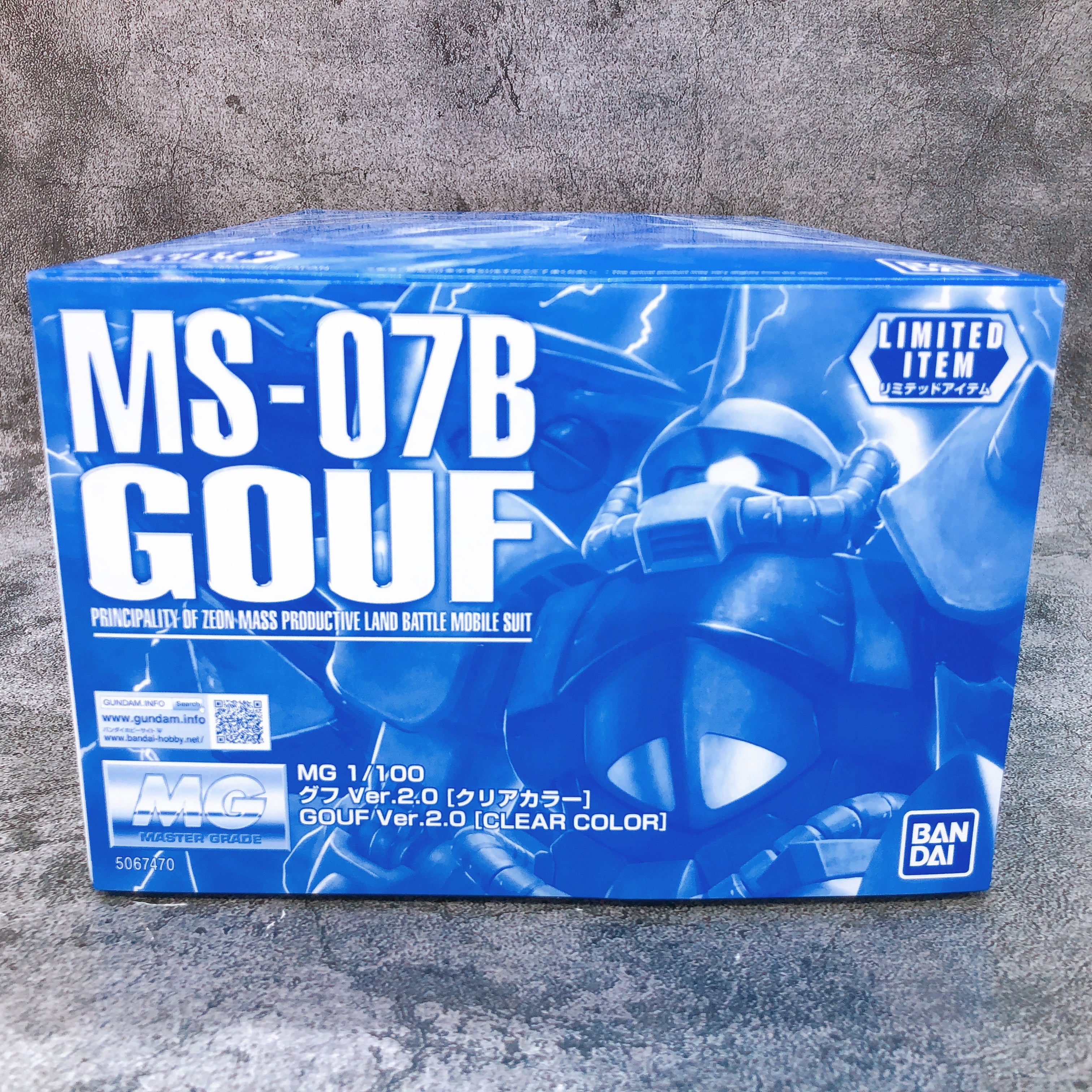 MG 1/100 MS-07B Gouf Ver. 2.0 Clear Color Limited Model Kit Bandai NEW FASTSHIP