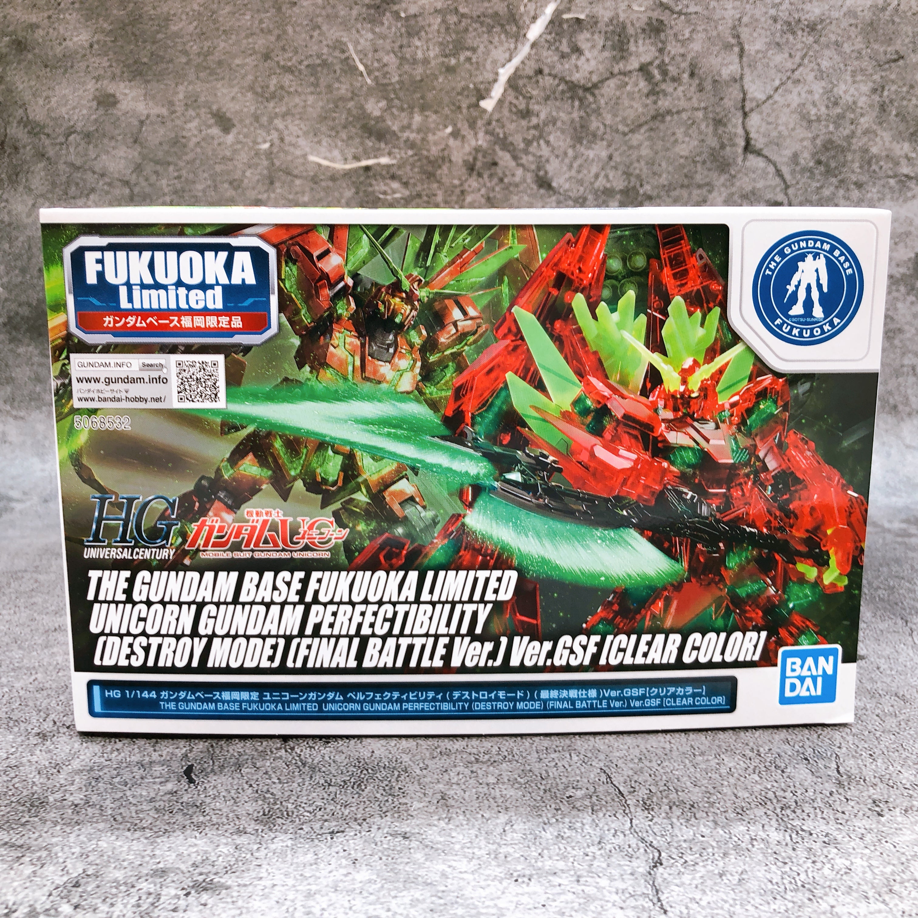 HG 1/144 Unicorn Gundam Perfectibility Clear Color FUKUOKA Limited Kit Bandai