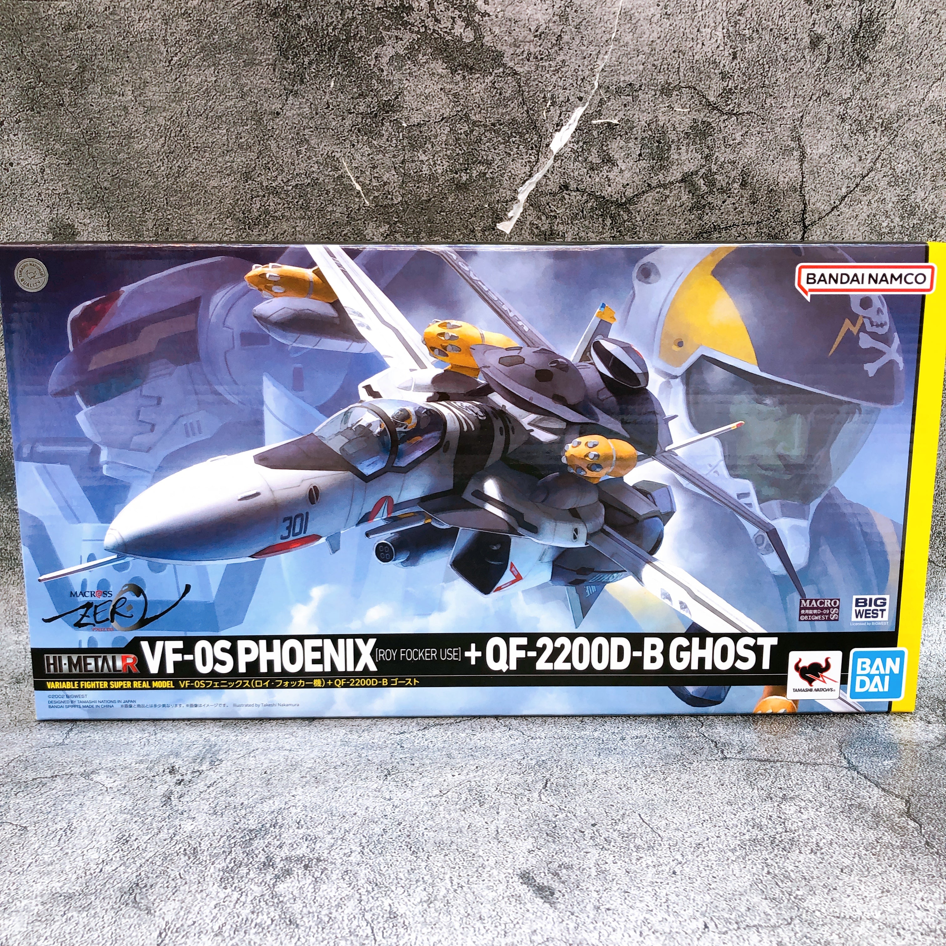 Macross Zero VF-0S Phoenix Roy Focker Use + QF-2200D-B Ghost Hi-METAL R Figure