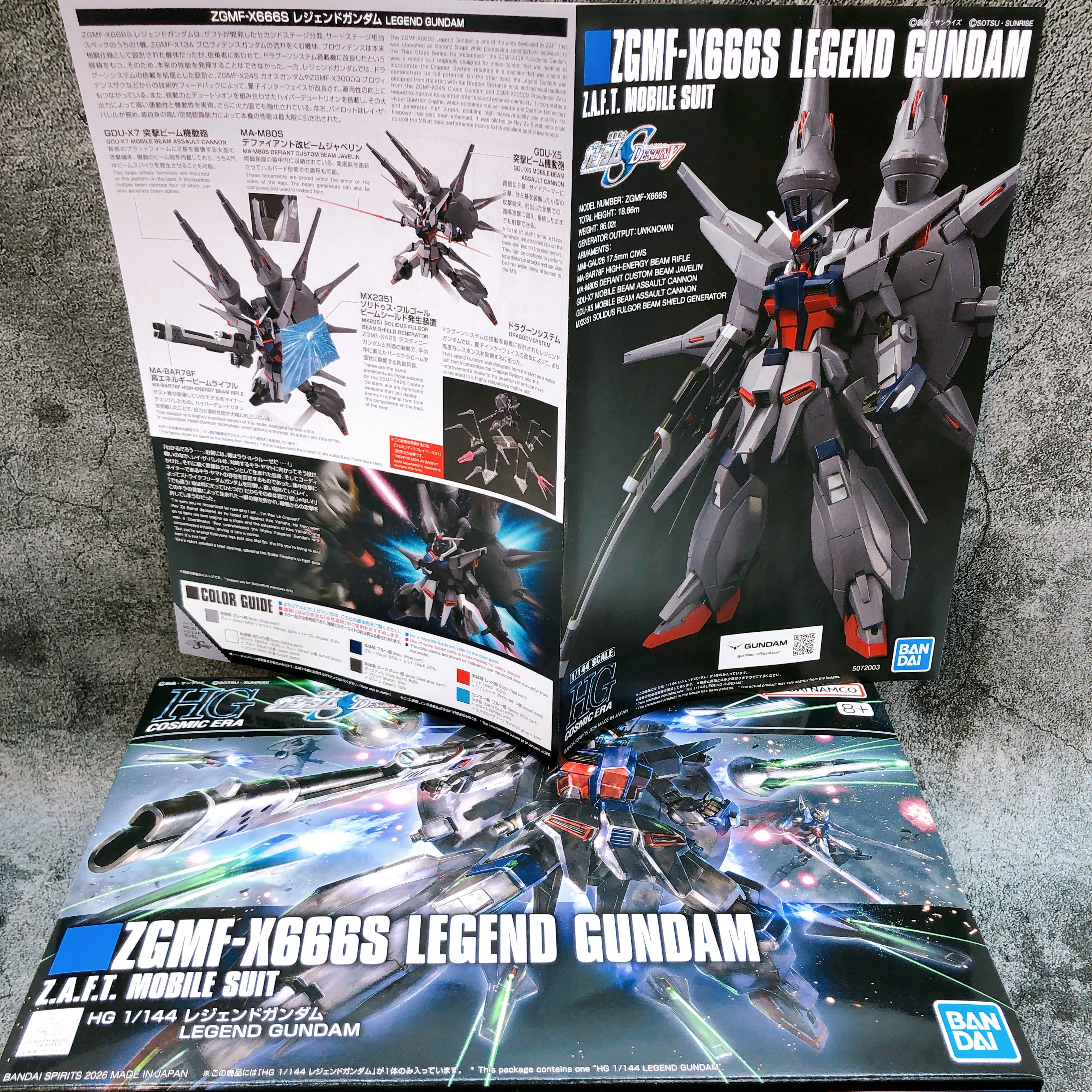 HG 1/144 Legend Gundam ZGMF-X666S Gundam SEED DESTINY Model Kit Bandai Japan NEW
