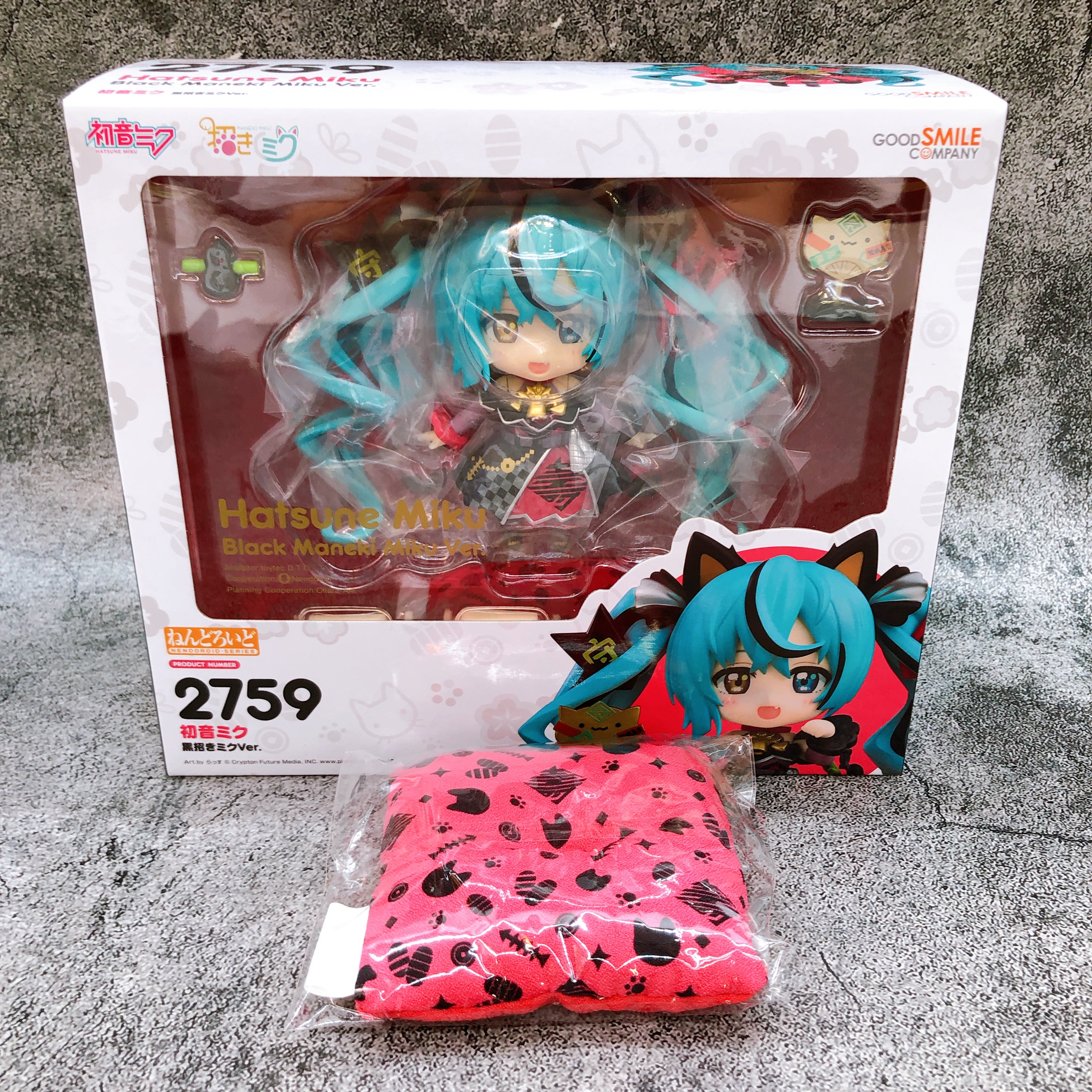 (w/Bonus) Hatsune Miku Black Maneki ver. Nendoroid 2759 Action Figure 15+ Japan