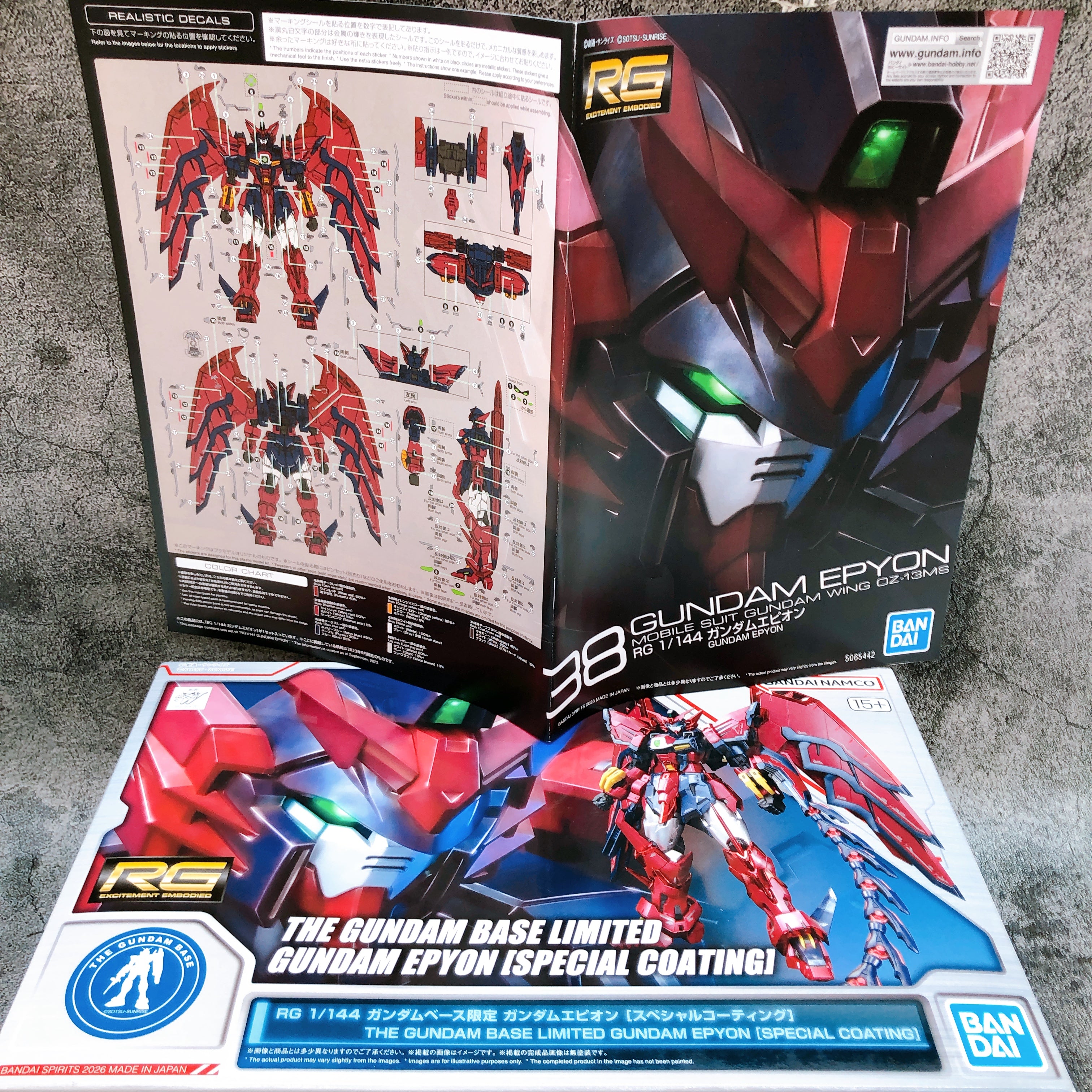 RG 1/144 Gundam Epyon Special Coating Gundam Base Limited Kit Bandai Japan NEW