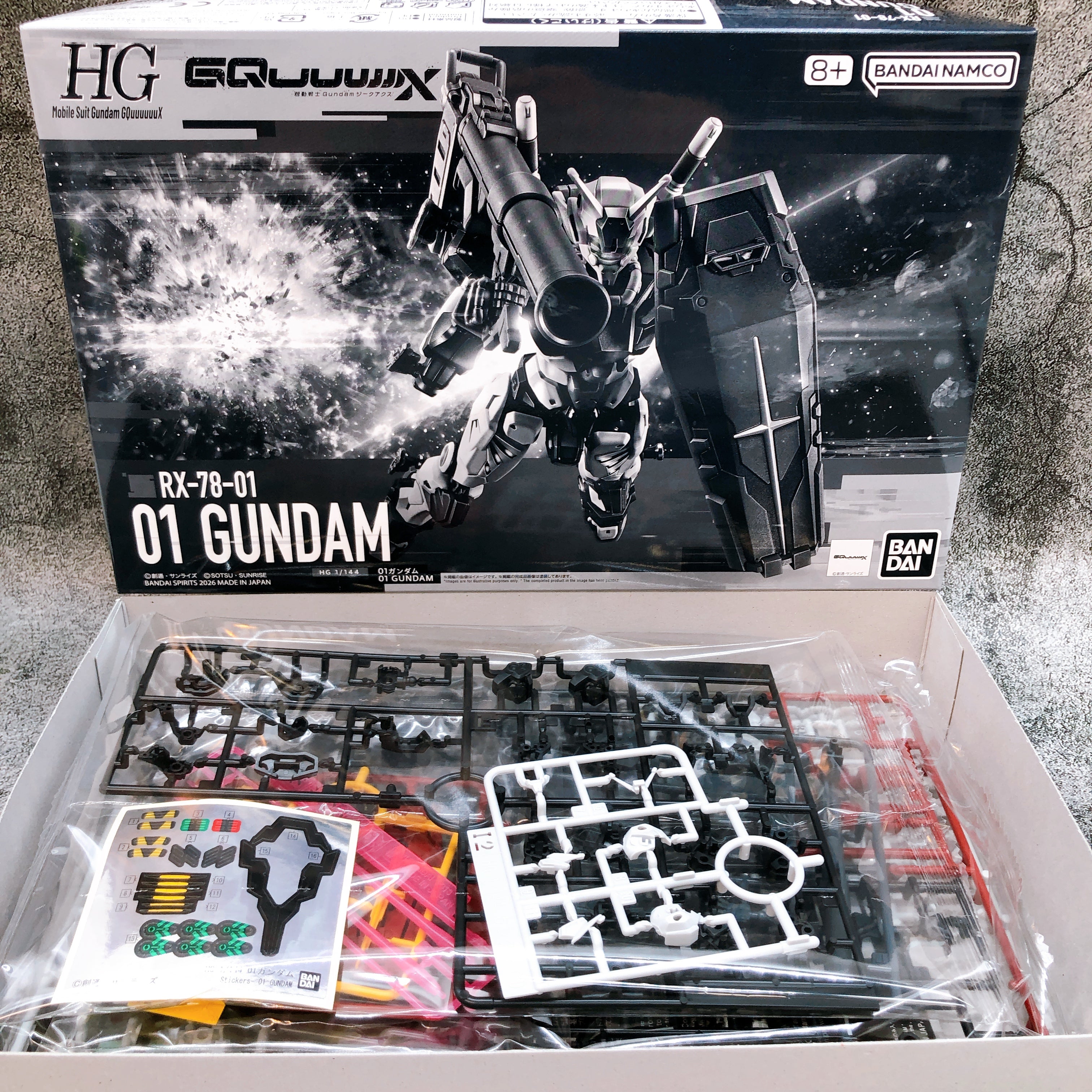 HG 1/144 01 Gundam RX-78-01 Gundam GQuuuuuuX Model Kit Premium Bandai Japan NEW