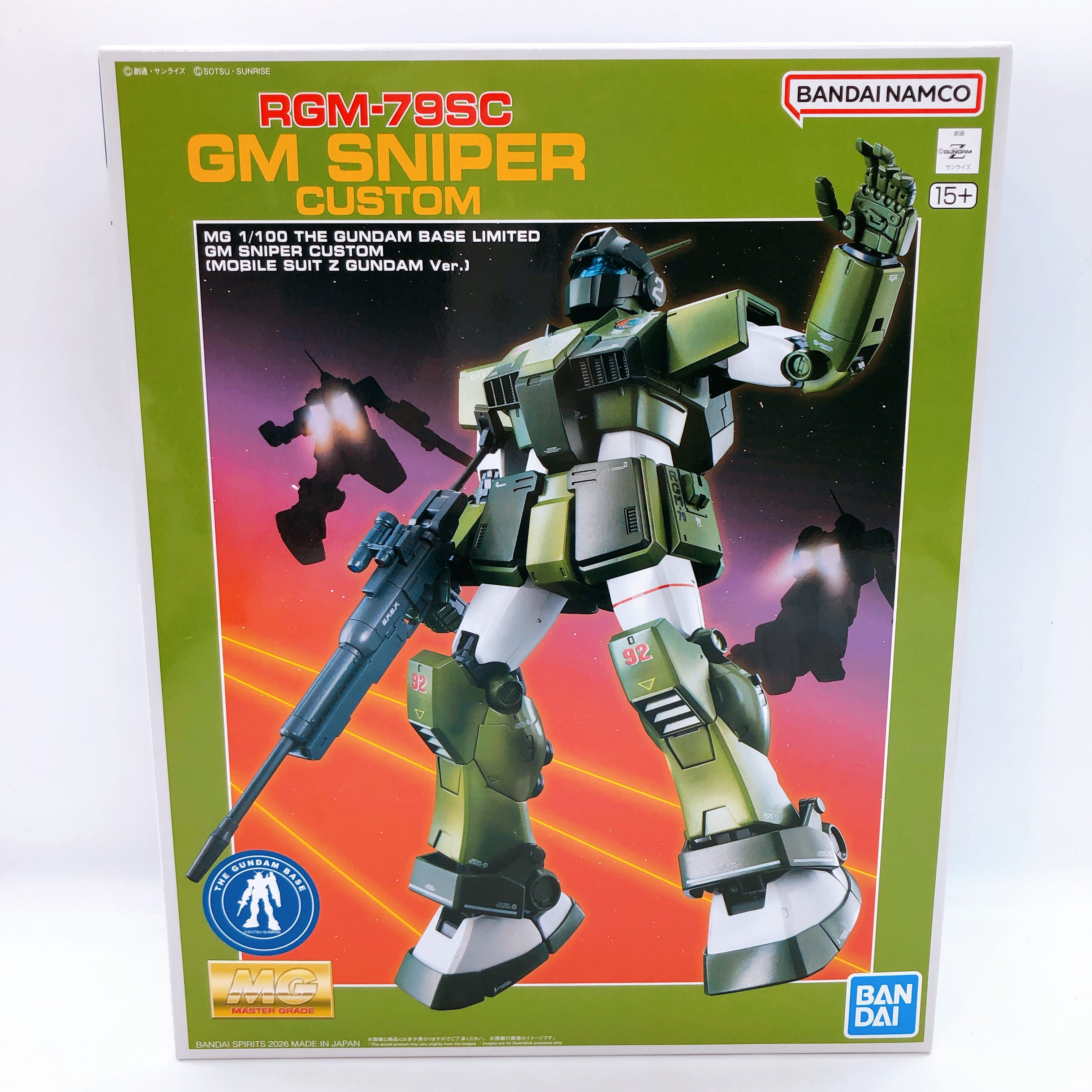 MG 1/100 GM Sniper Custom Mobile Suit Z Gundam Ver. Gundam Base Kit Bandai NEW
