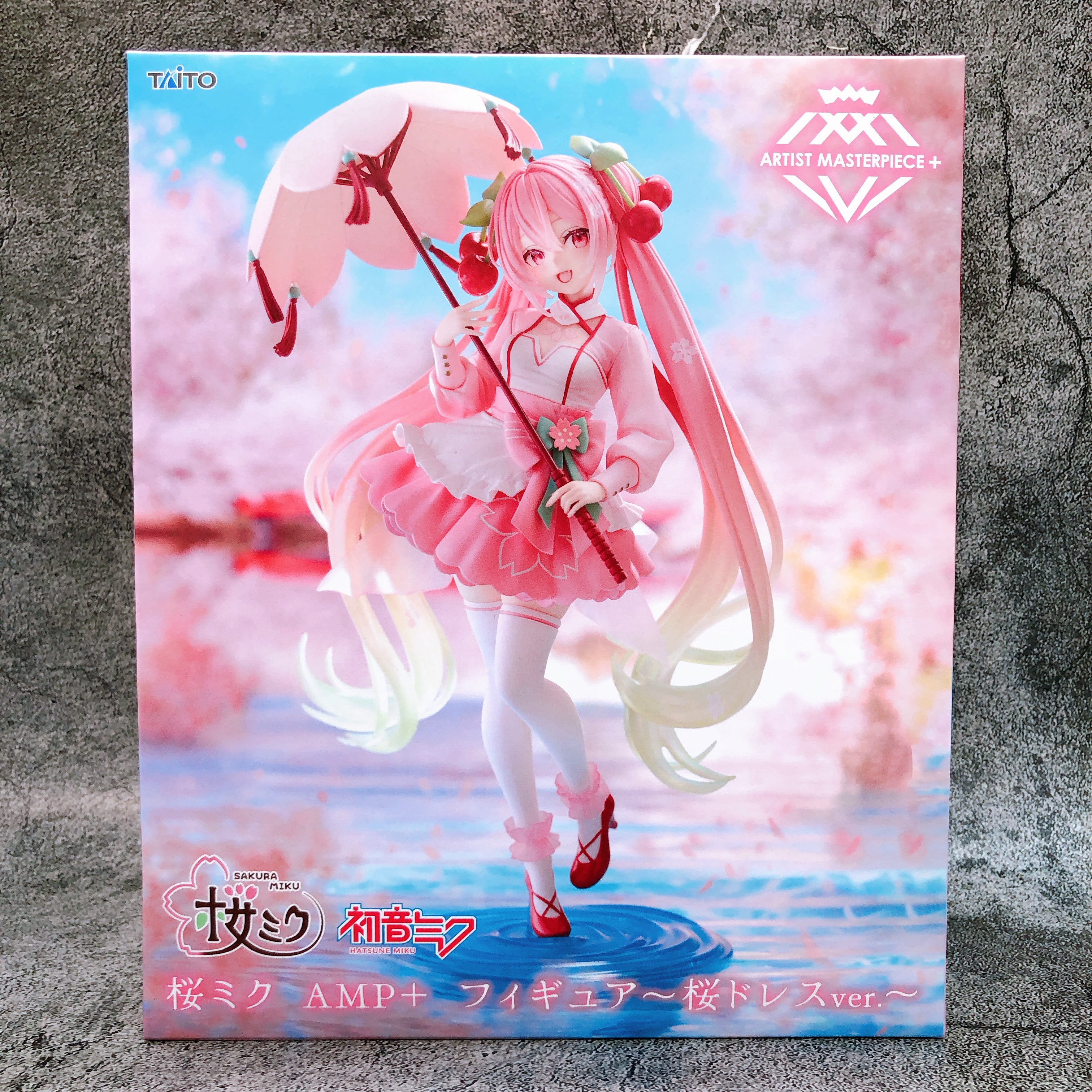Hatsune Miku Sakura Miku AMP+Figure Sakura Dressver. Taito Japan AUTHENTIC