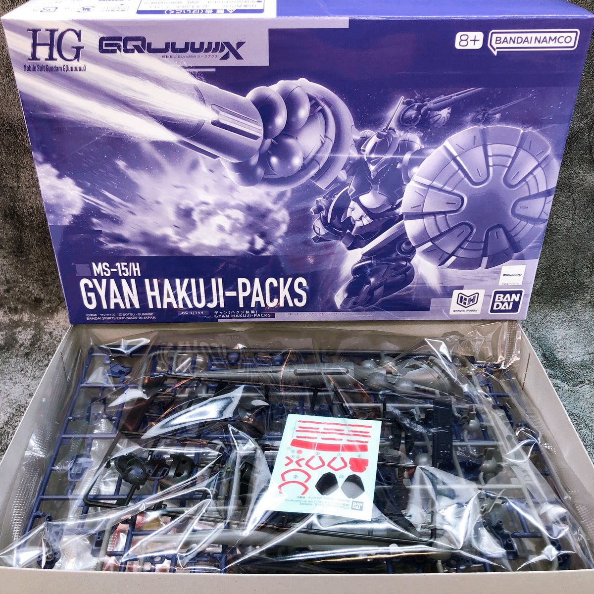 HG 1/144 Gyan Hakuji-Packs MS-15/H Gundam GQuuuuuuX Model Kit 15+ Premium Bandai